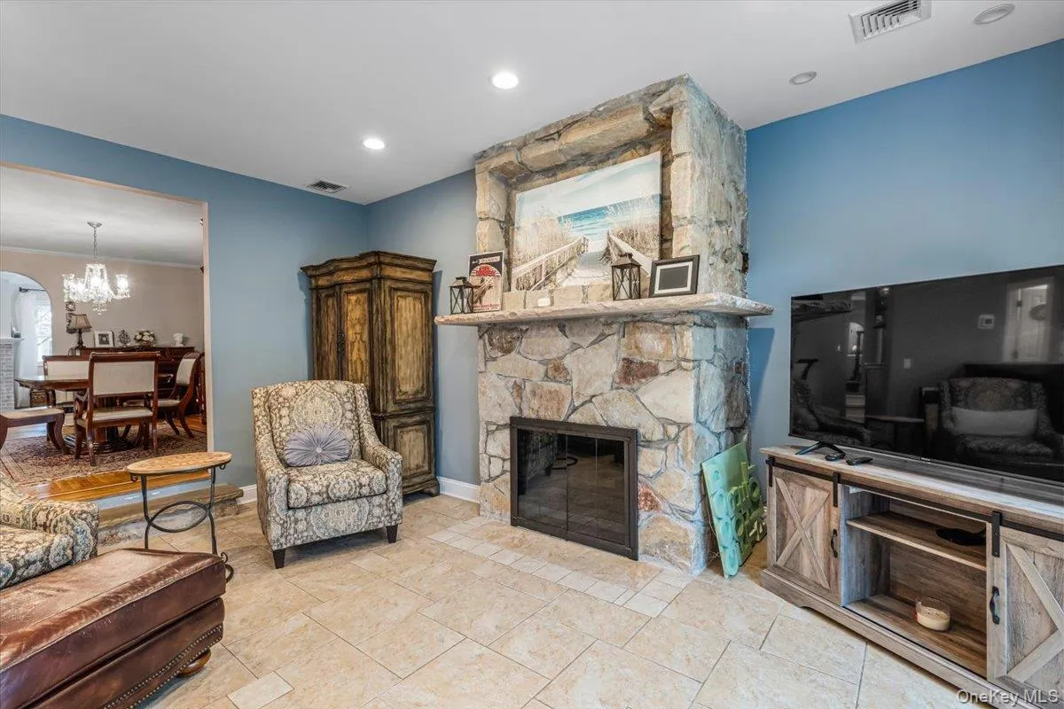 Family Room with wood burning fireplace Family Room with wood burning fireplace