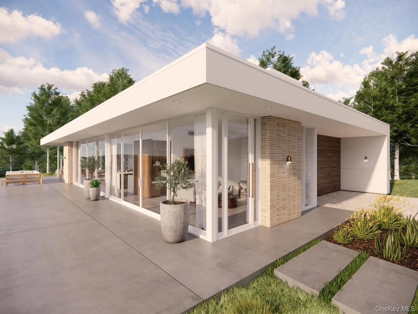 Side view - example of customizable modern house to be built Side view - example of customizable modern house to be built