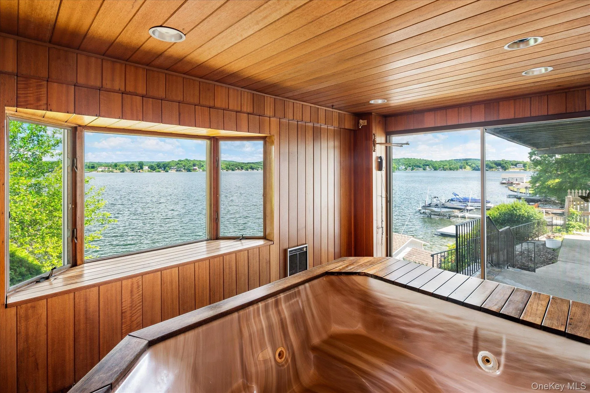 Most basements look at a wall. This one looks out over Lake Mahopac Most basements look at a wall. This one looks out over Lake Mahopac