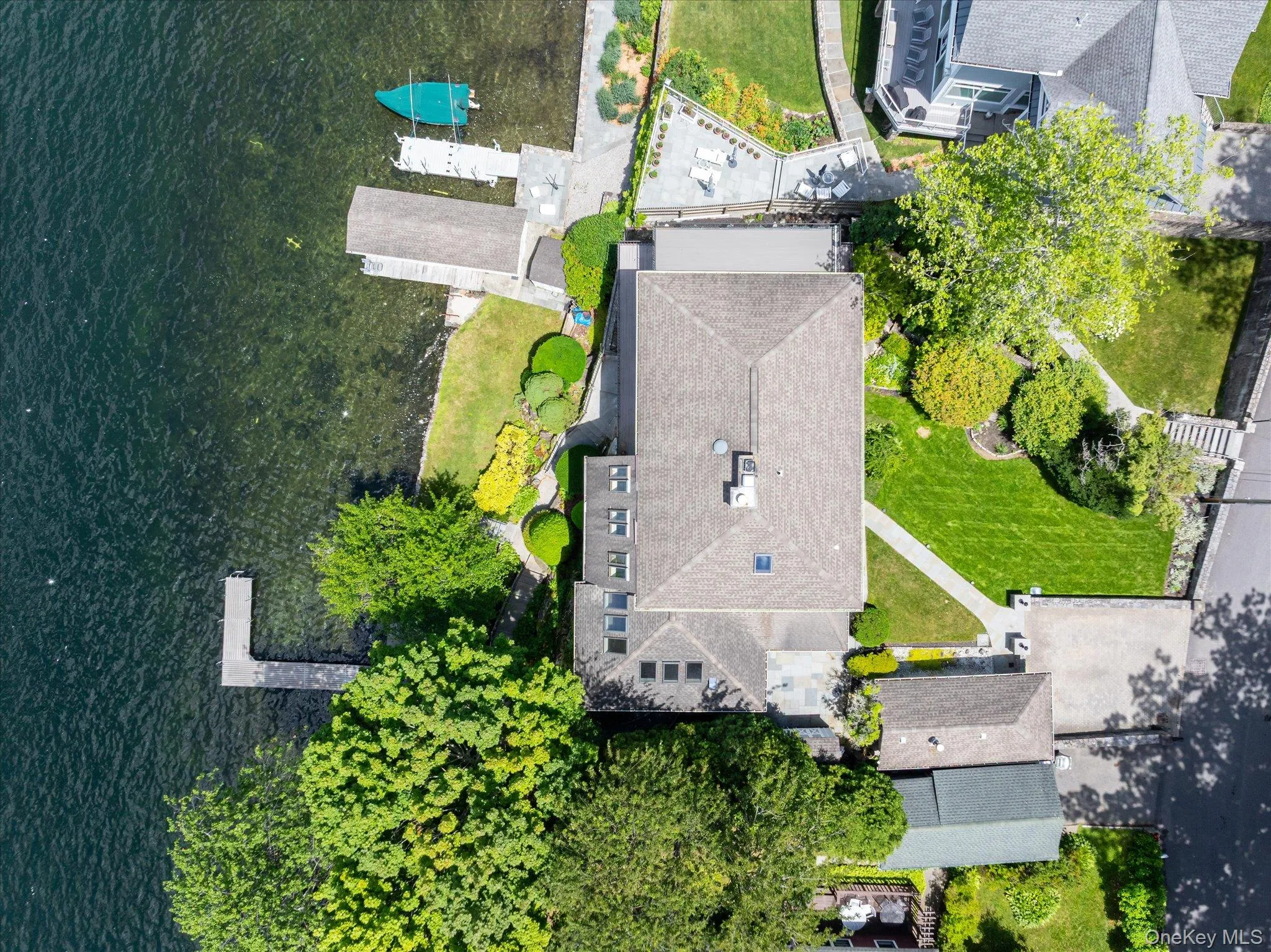 Aerial view of 41 Tamarack Road, set within the gated Mahopac Point community on Lake Mahopac Aerial view of 41 Tamarack Road, set within the gated Mahopac Point community on Lake Mahopac