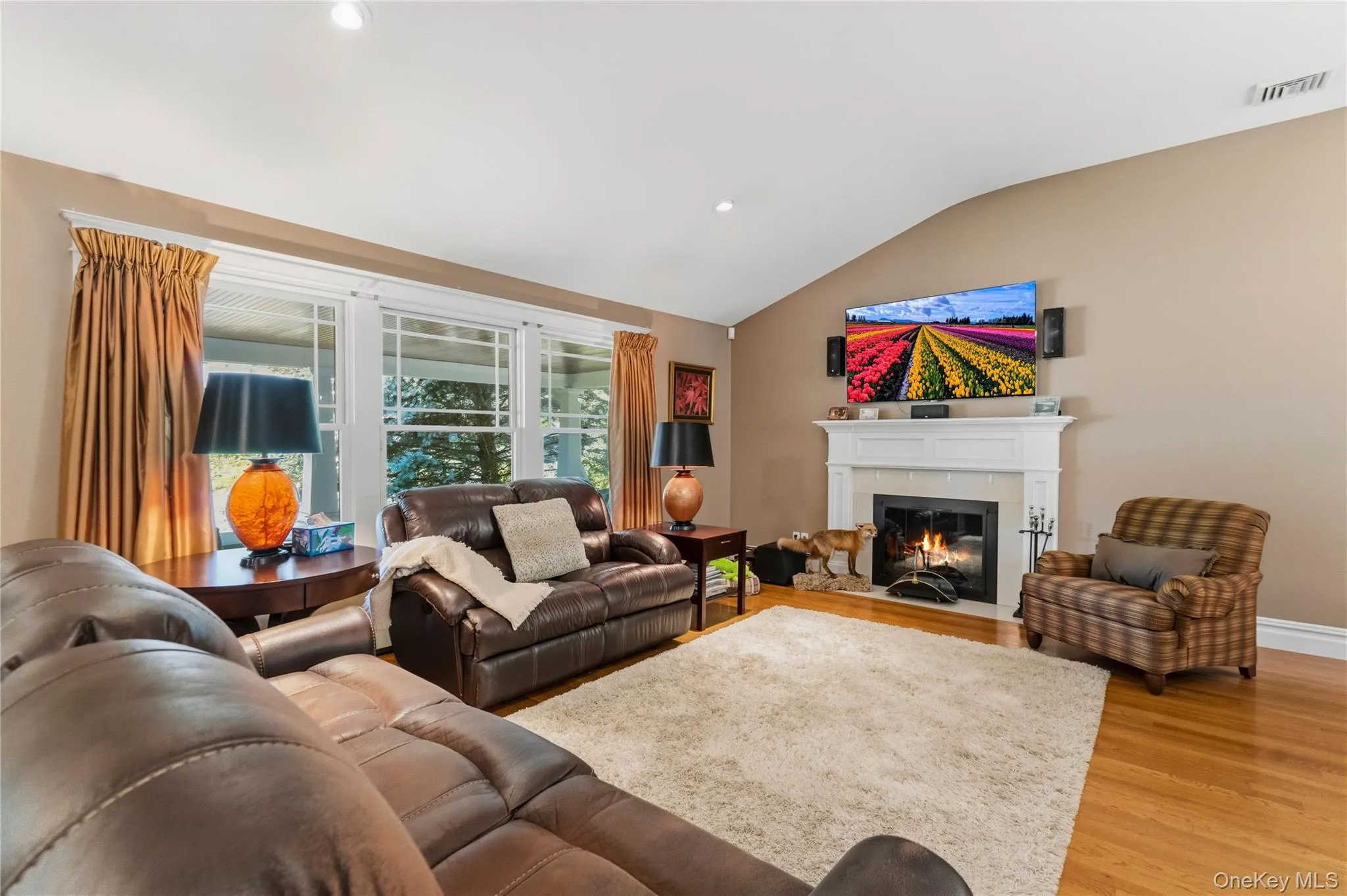 Spacious Living Room withFireplace Spacious Living Room withFireplace