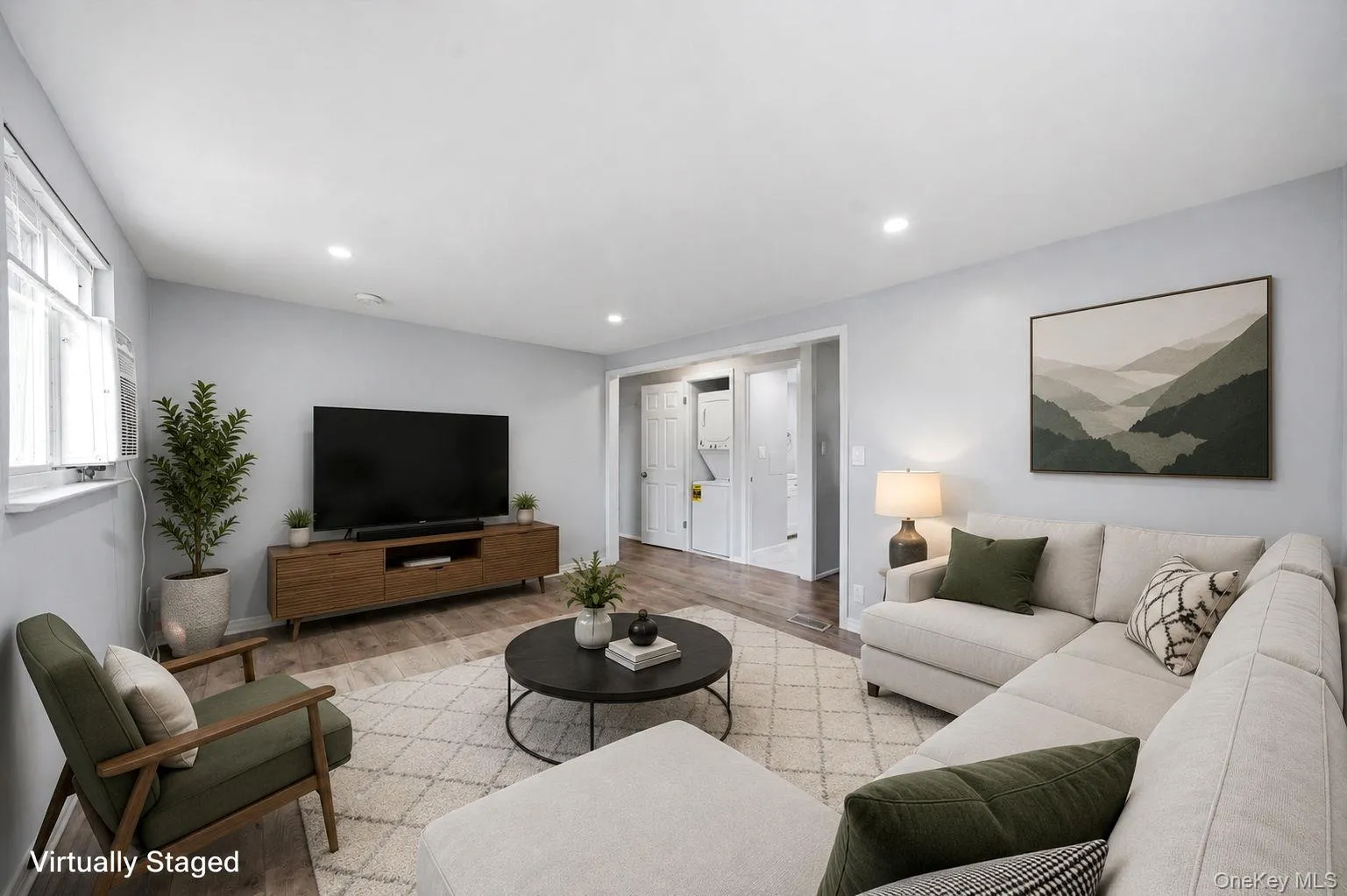 LR with Laminate Flooring, Recessed Lighting, Access to Private Deck - Virtually Staged LR with Laminate Flooring, Recessed Lighting, Access to Private Deck - Virtually Staged