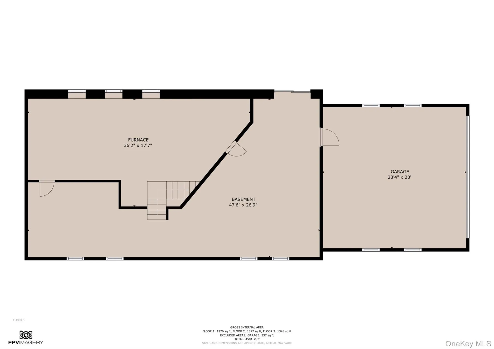 Basement and garage. Basement and garage.