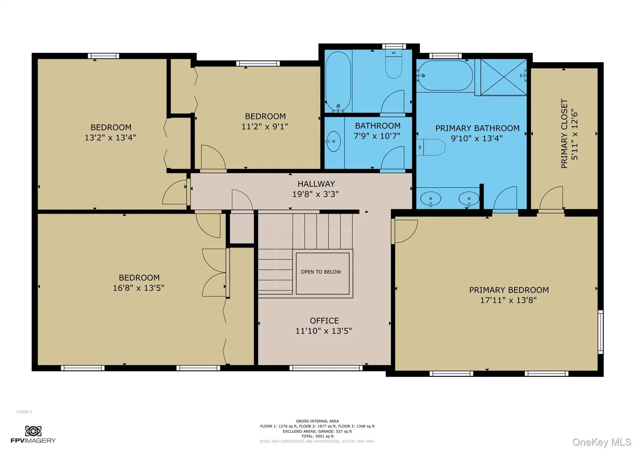 Second level floor plan. Second level floor plan.
