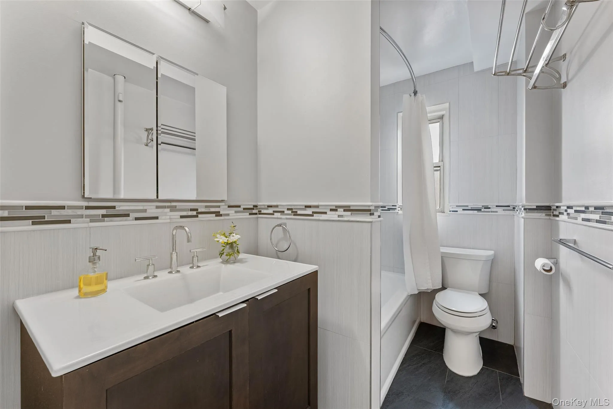 Fully renovated bathroom with soaking tub. Fully renovated bathroom with soaking tub.