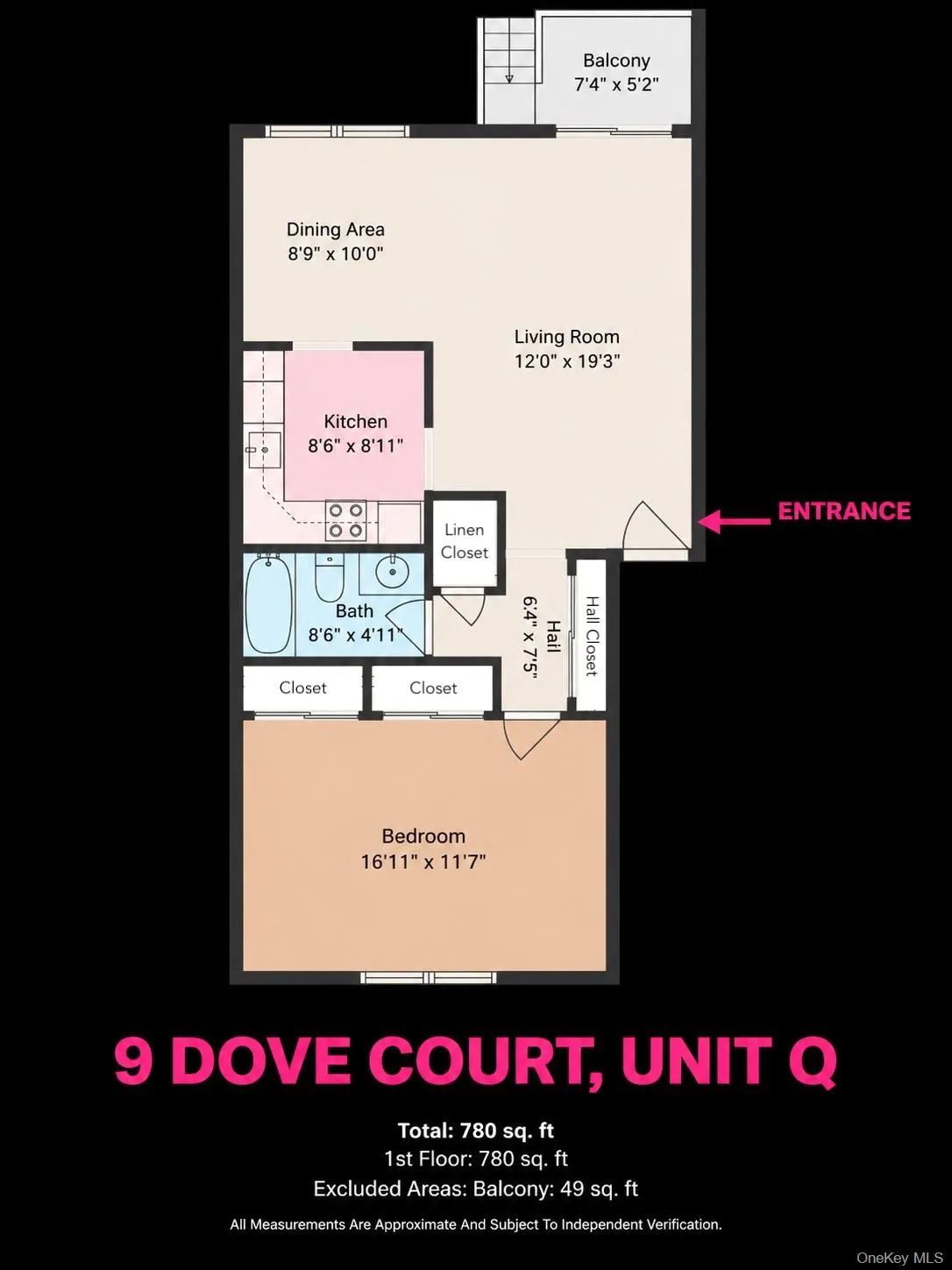 Approx: 780 Sq. Ft. Approx: 780 Sq. Ft.