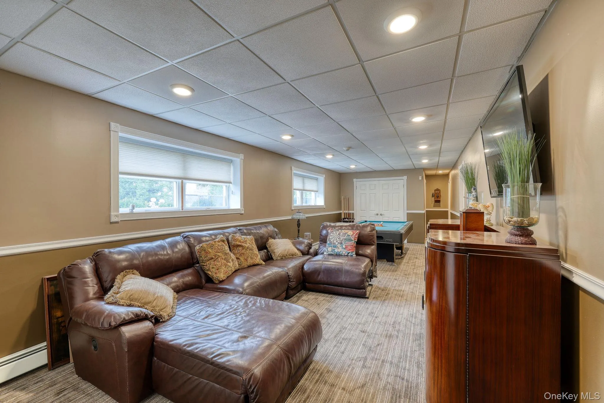 Family room with pool table Family room with pool table
