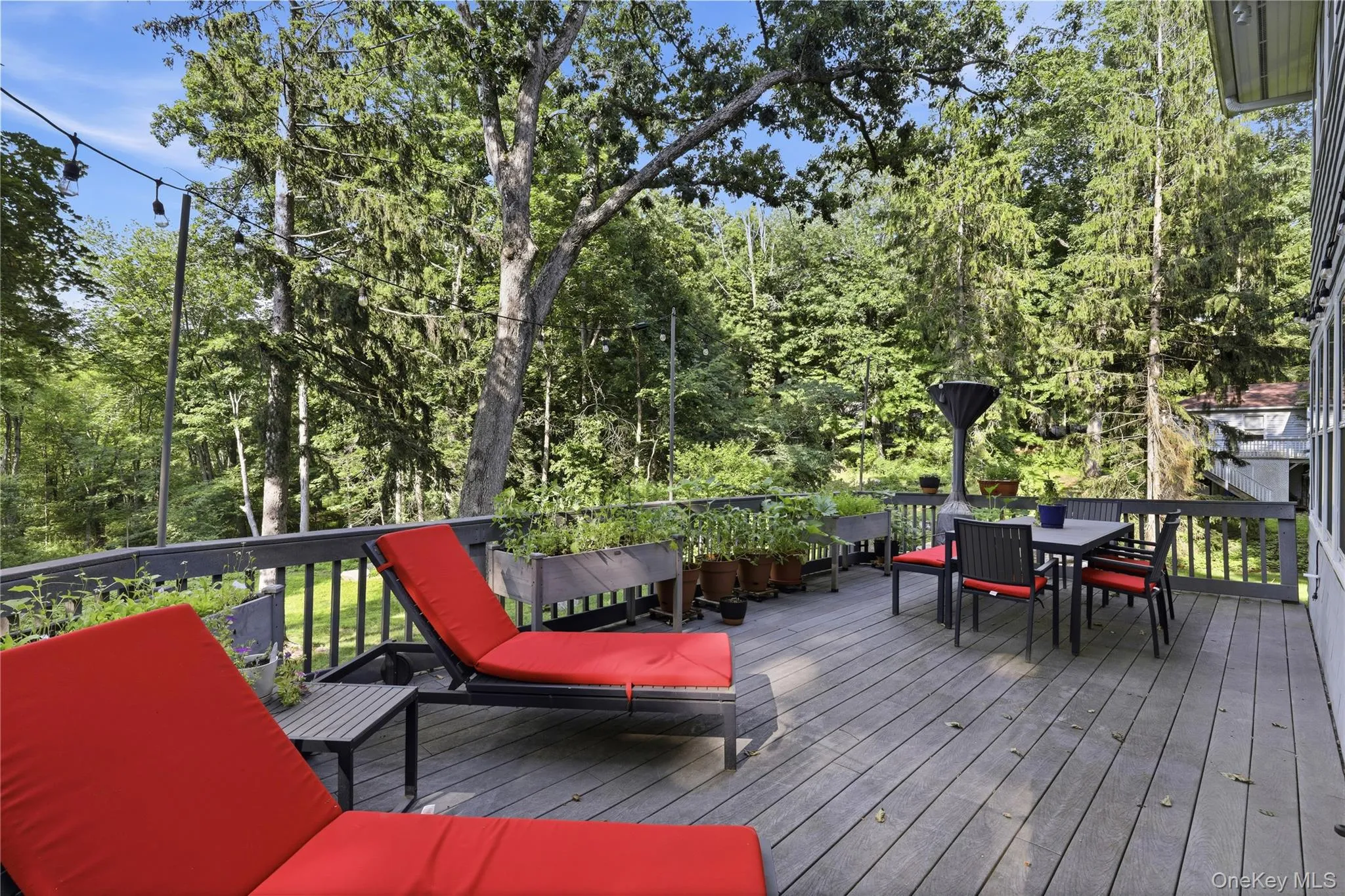 Deck off of family room and kitchen. Deck off of family room and kitchen.