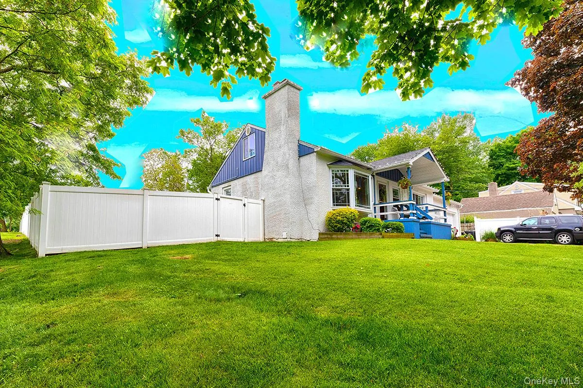 From the front of the house and lawn, side of house to the end of the property From the front of the house and lawn, side of house to the end of the property