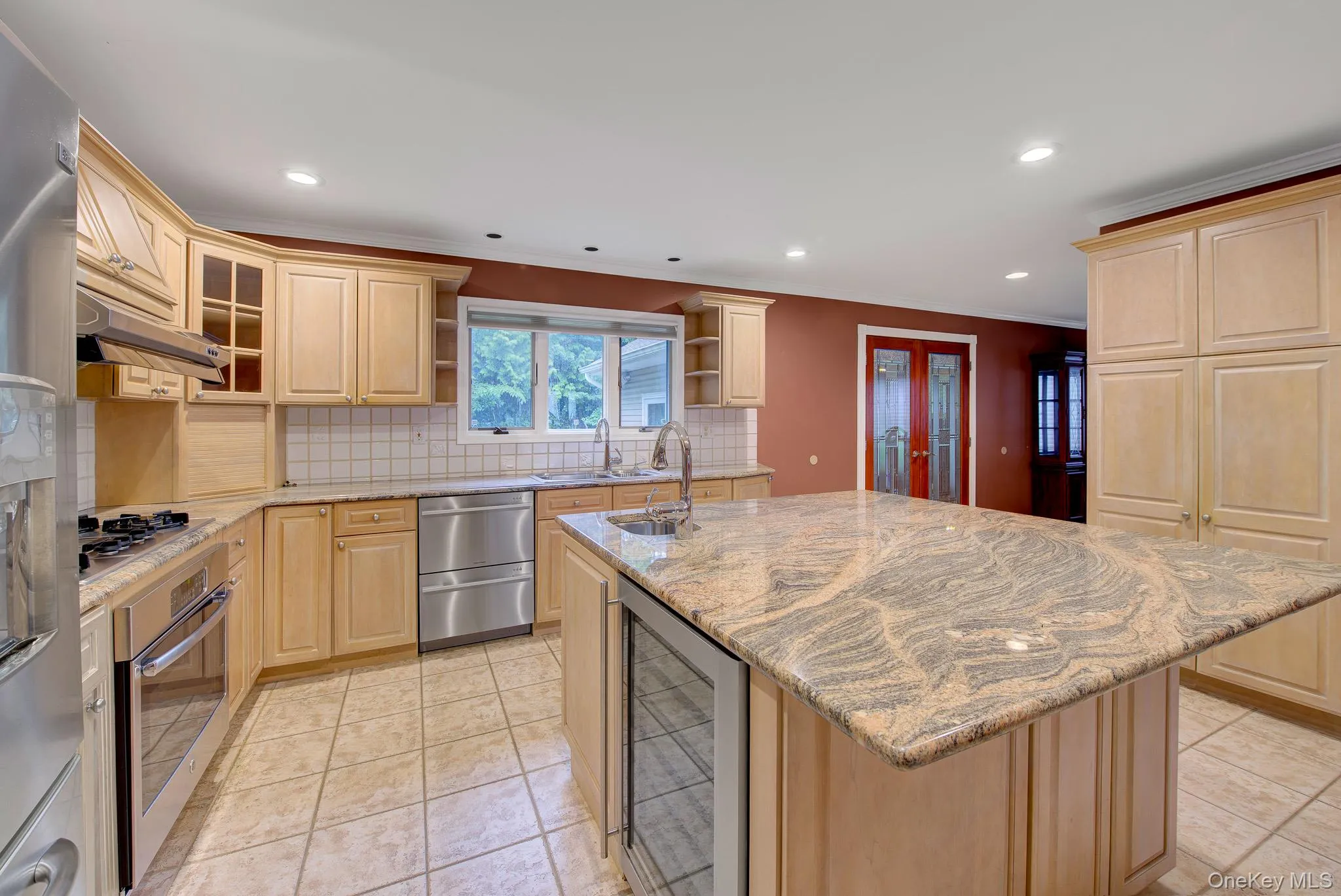 Kitchen Island with Stainless Steel Appliances and Wine Fridge Kitchen Island with Stainless Steel Appliances and Wine Fridge