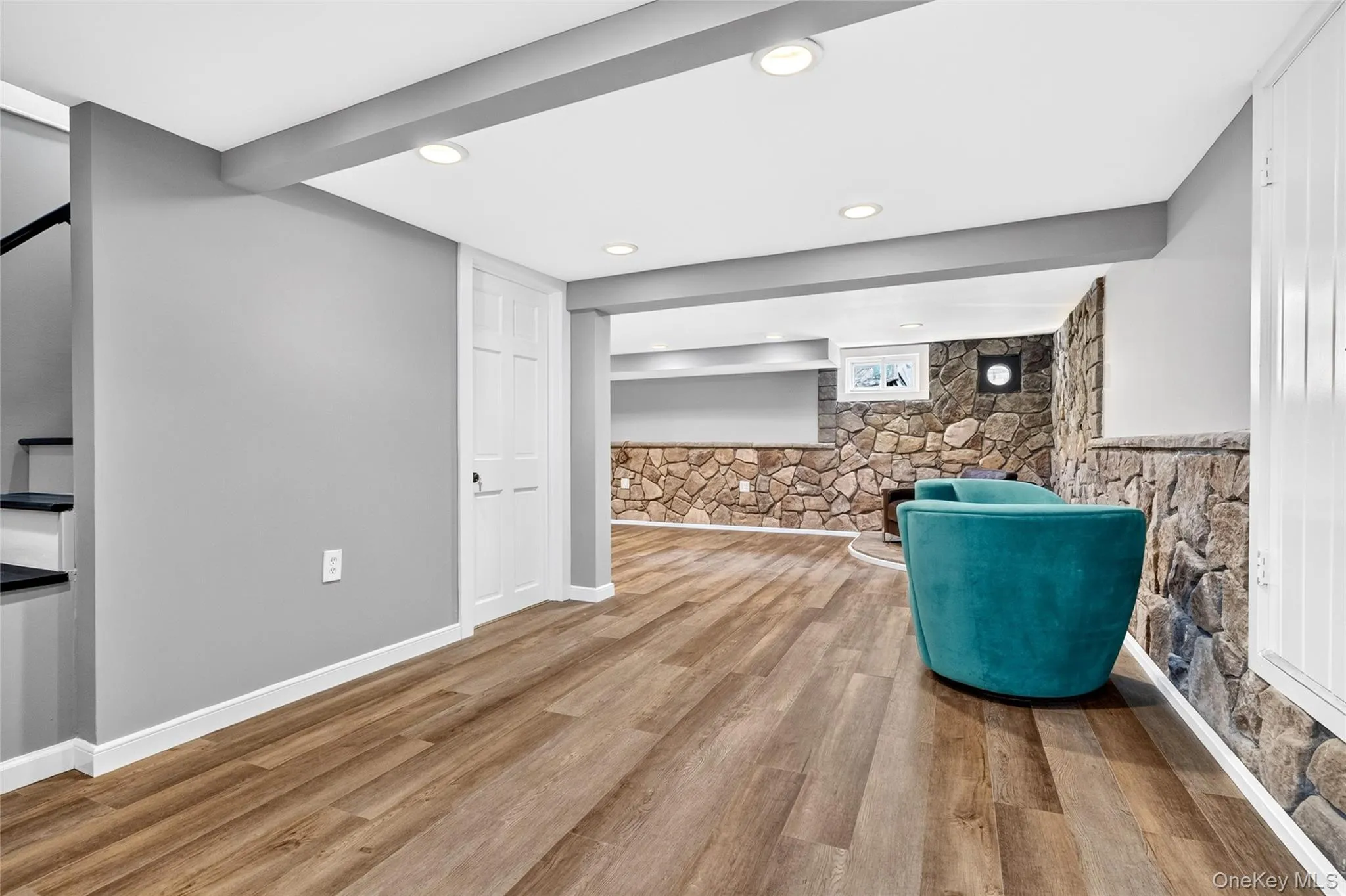 Family room in basement Family room in basement