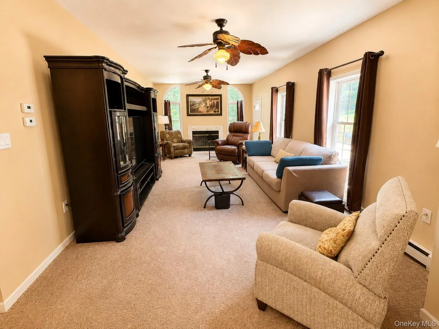 Ceiling Fans and wood fireplace Ceiling Fans and wood fireplace