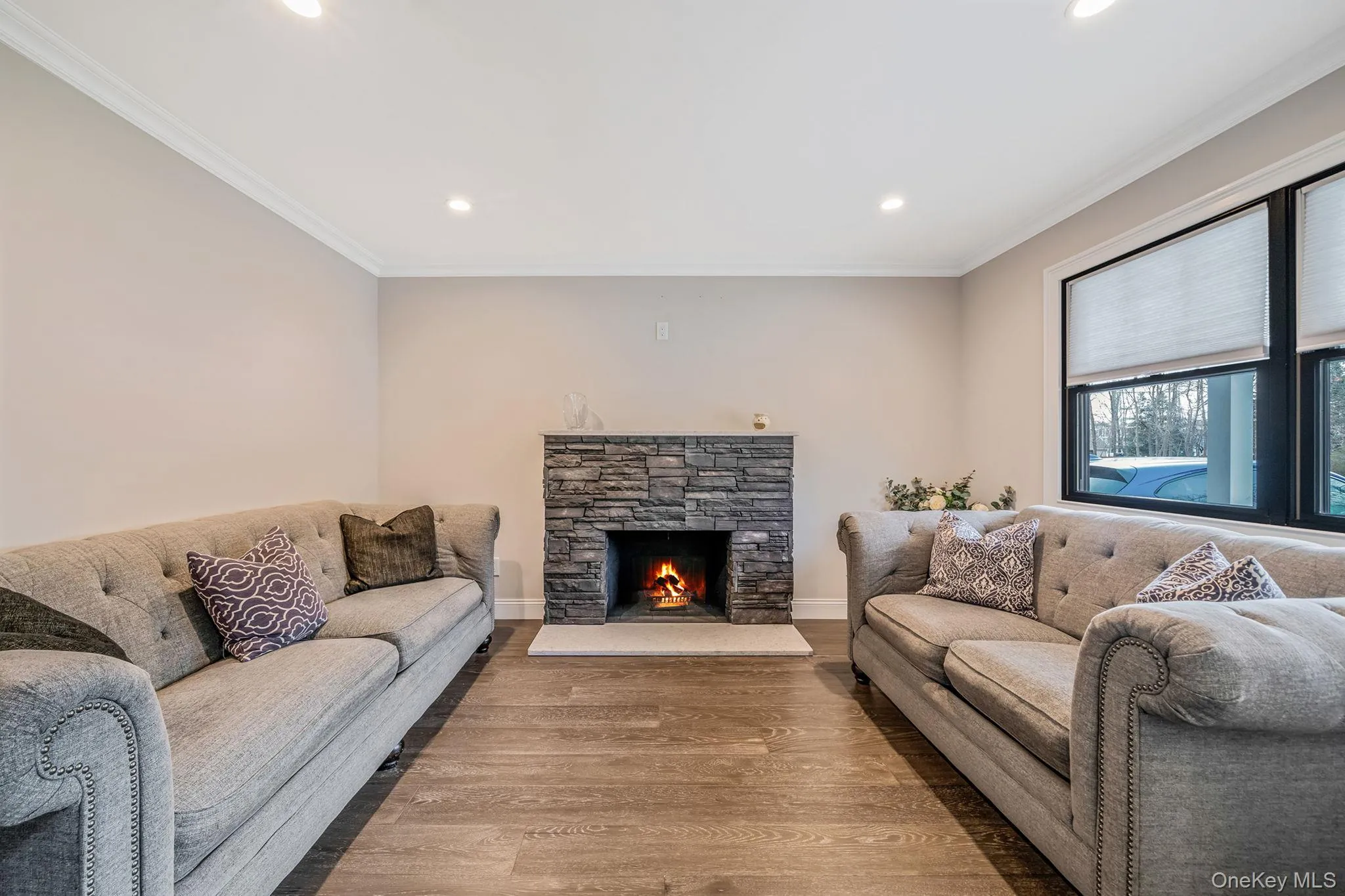 Living Room with Wood Burning Fireplace Living Room with Wood Burning Fireplace