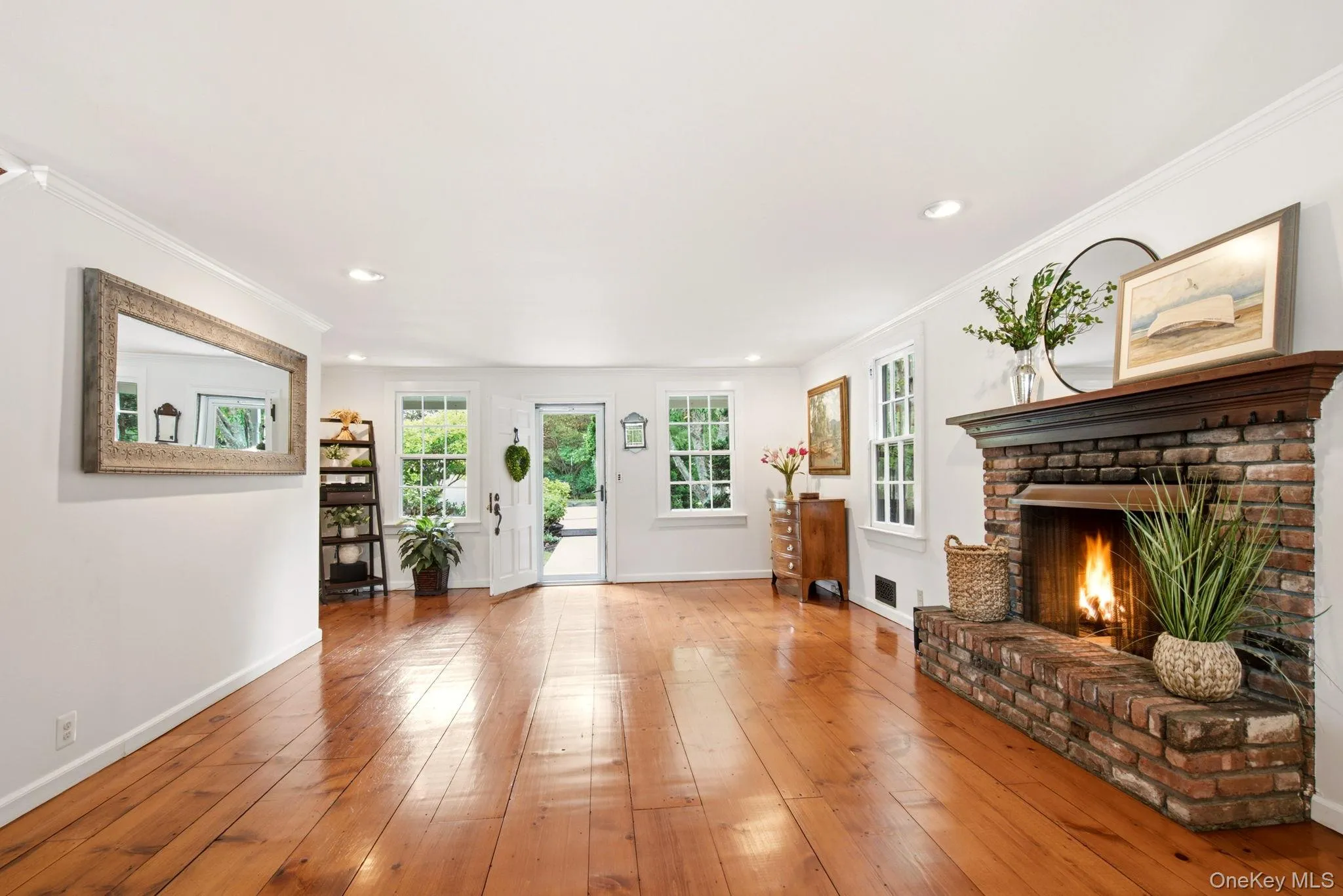 100 year old heart pine floors in living room. 100 year old heart pine floors in living room.