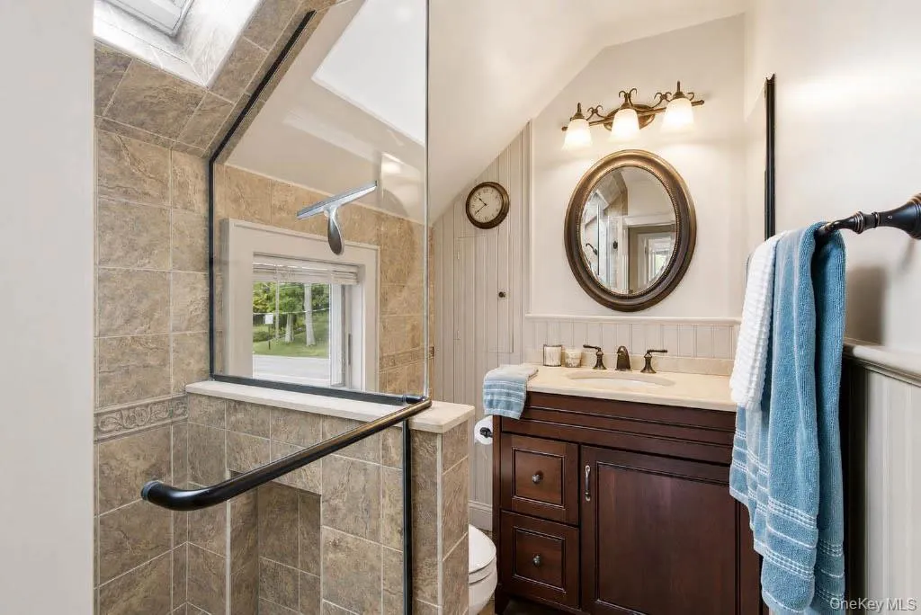 Second floor full bath with shower. Second floor full bath with shower.