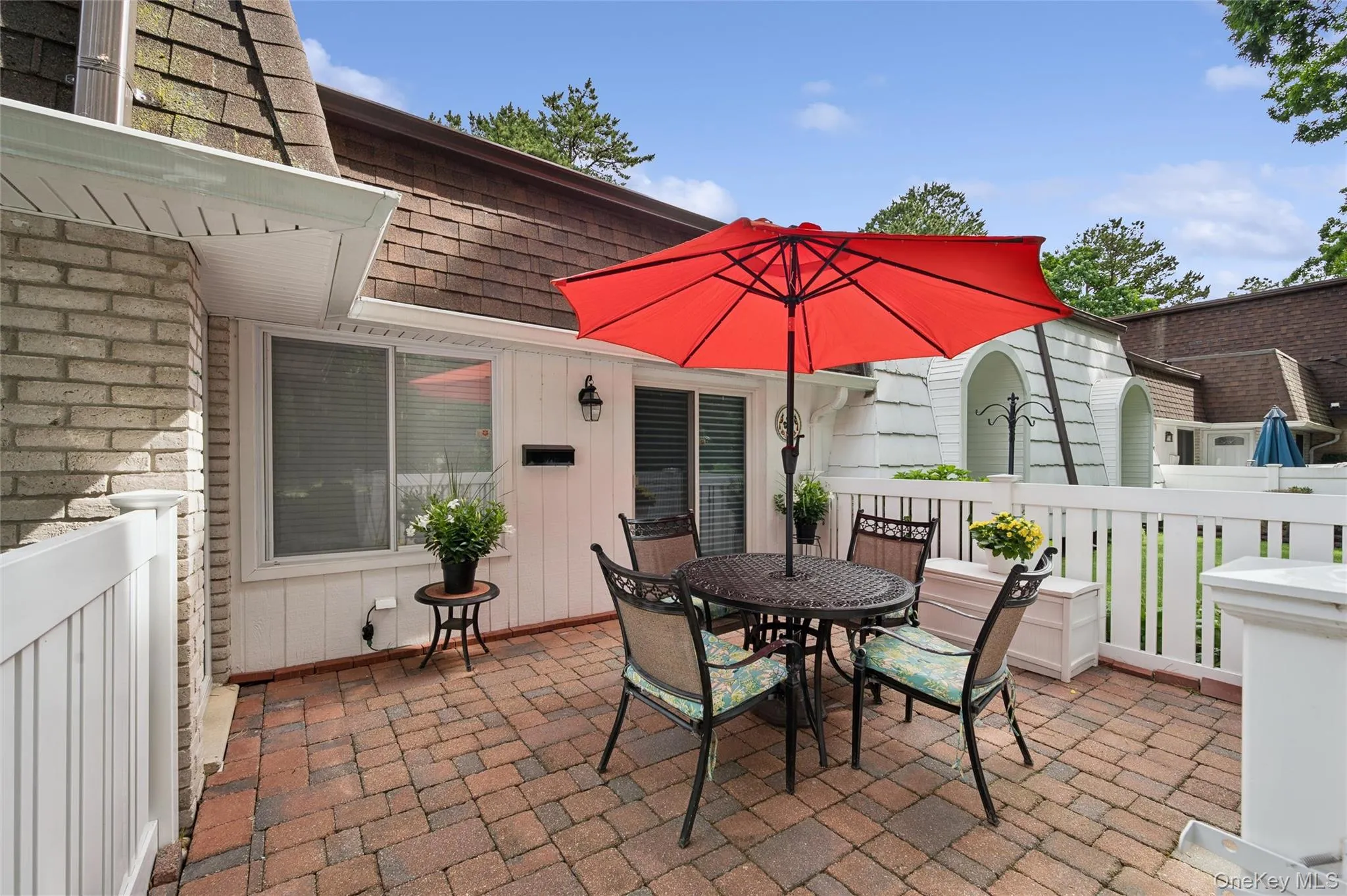 Brick pavers new vinyl fence Brick pavers new vinyl fence