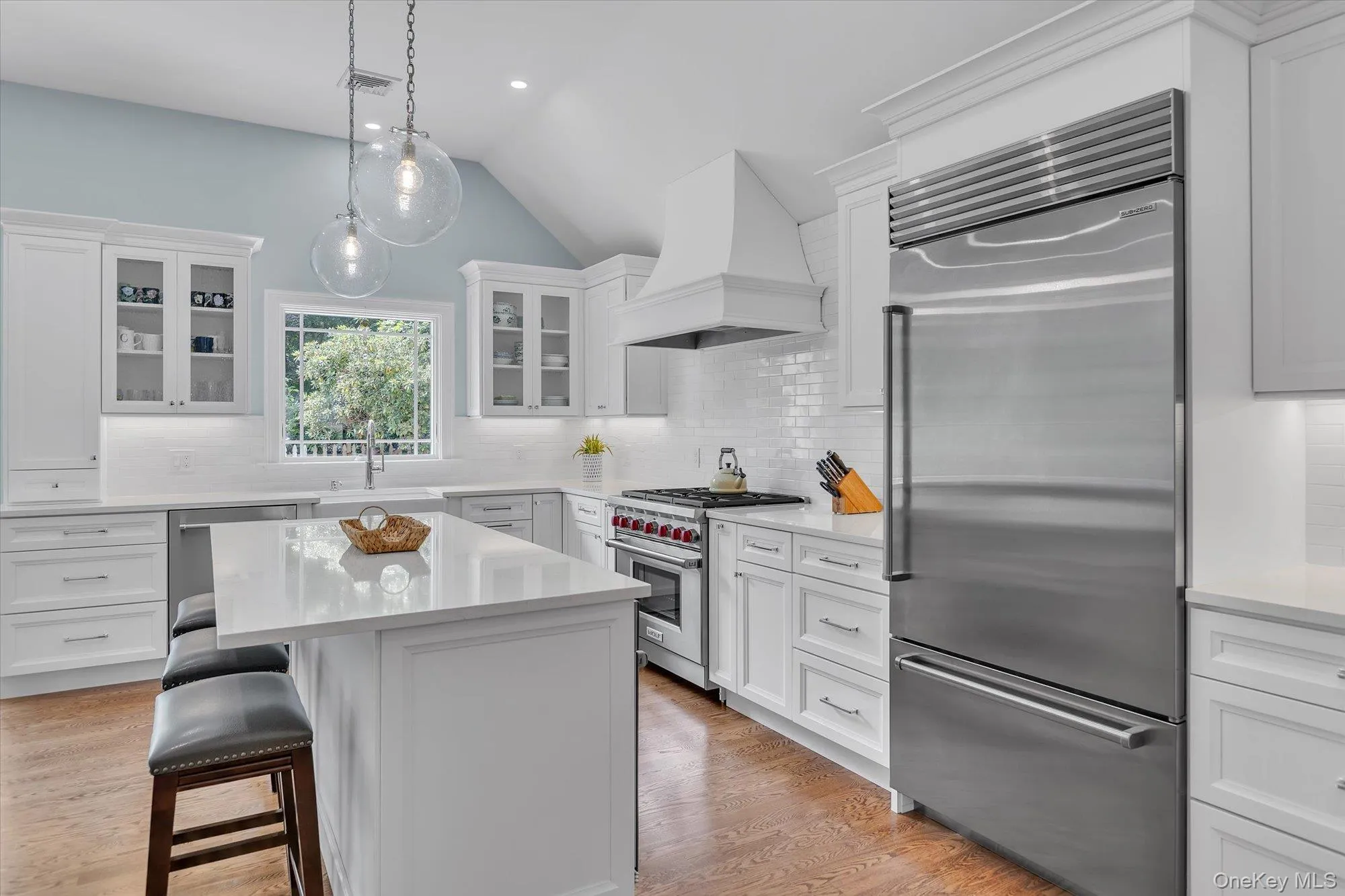 Sub-Zero Refrigerator, Wolf Gas Cooktop, Wolf Electric/Convection Center Island Undermount, Kitchen-Aid Dishwasher & Shas Farm Sink Sub-Zero Refrigerator, Wolf Gas Cooktop, Wolf Electric/Convection Center Island Undermount, Kitchen-Aid Dishwasher & Shas Farm Sink