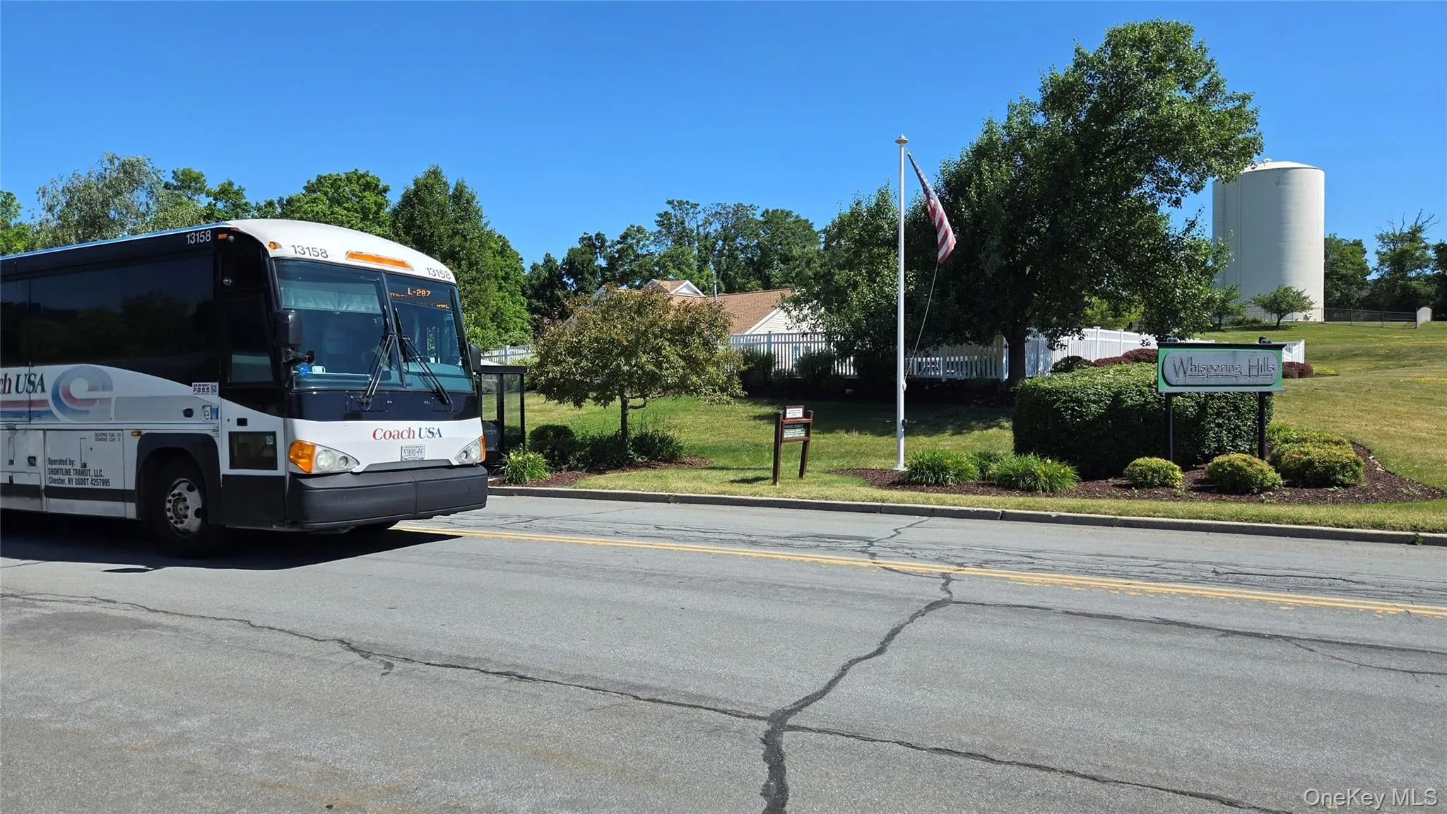 Commuter Bus Stop to New York City located in Whispering Hills Commuter Bus Stop to New York City located in Whispering Hills