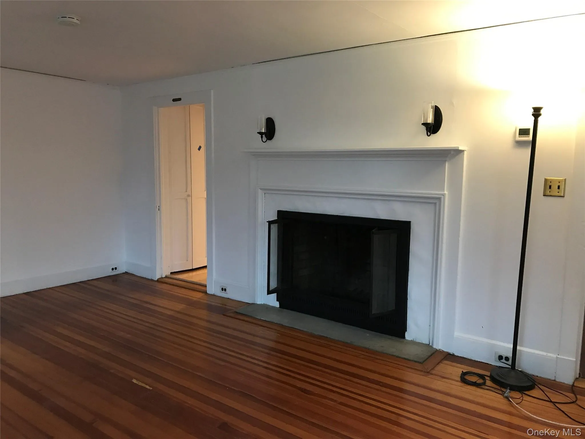 Living room with wood burning fireplace Living room with wood burning fireplace