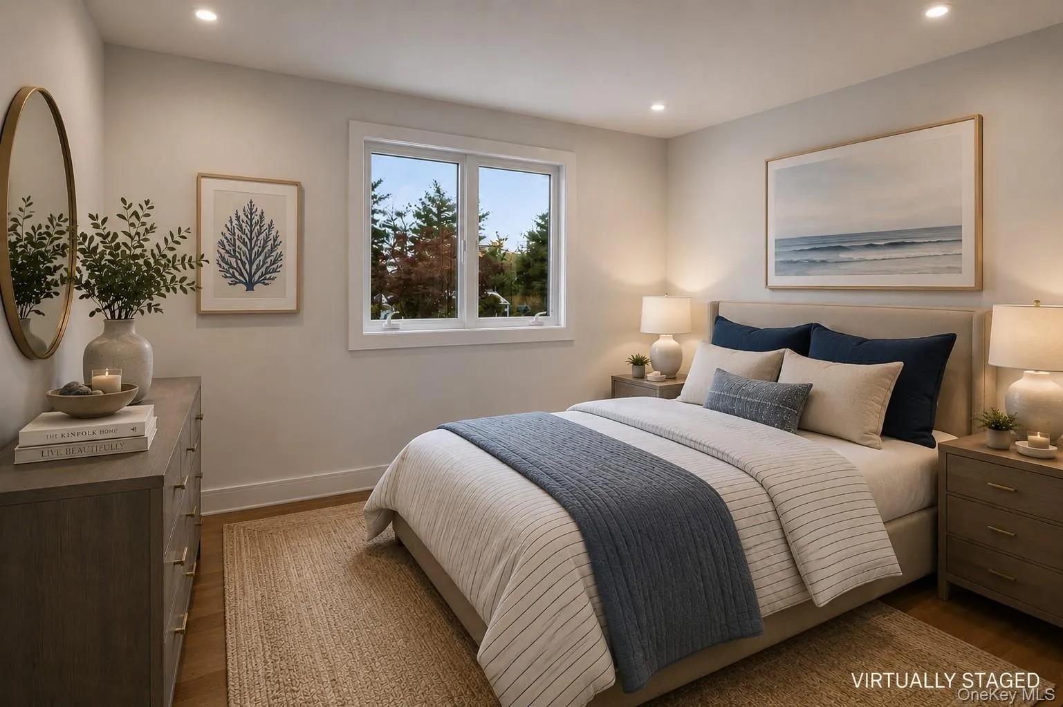 Bedroom featuring light wood-finish flooring, recessed lighting, and a double window. Virtually Staged. Bedroom featuring light wood-finish flooring, recessed lighting, and a double window. Virtually Staged.