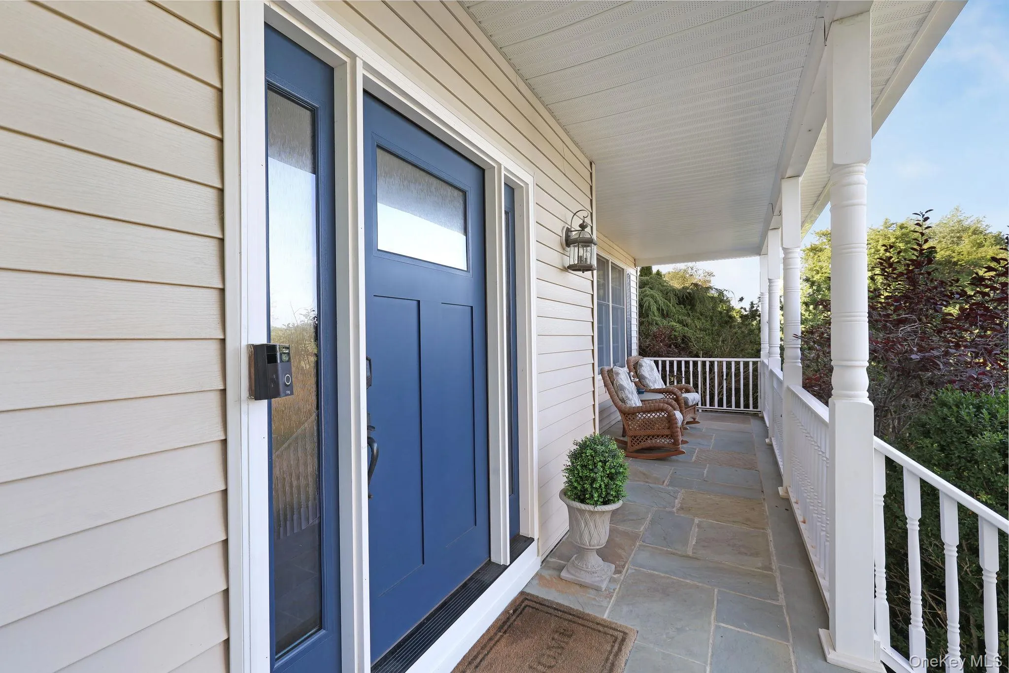 Front Porch with columns and Bluestone Front Porch with columns and Bluestone