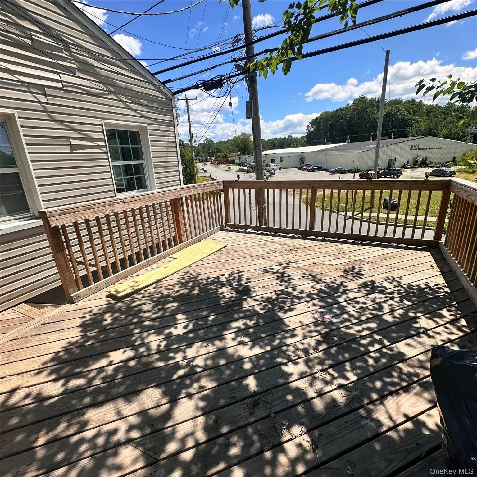 Outside deck. Outside deck.