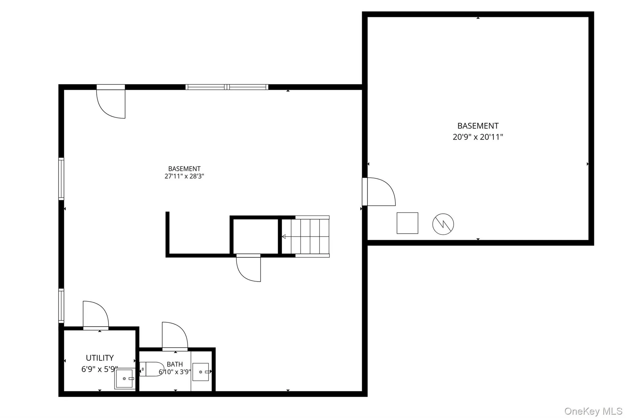 Finished basement with half bath Finished basement with half bath