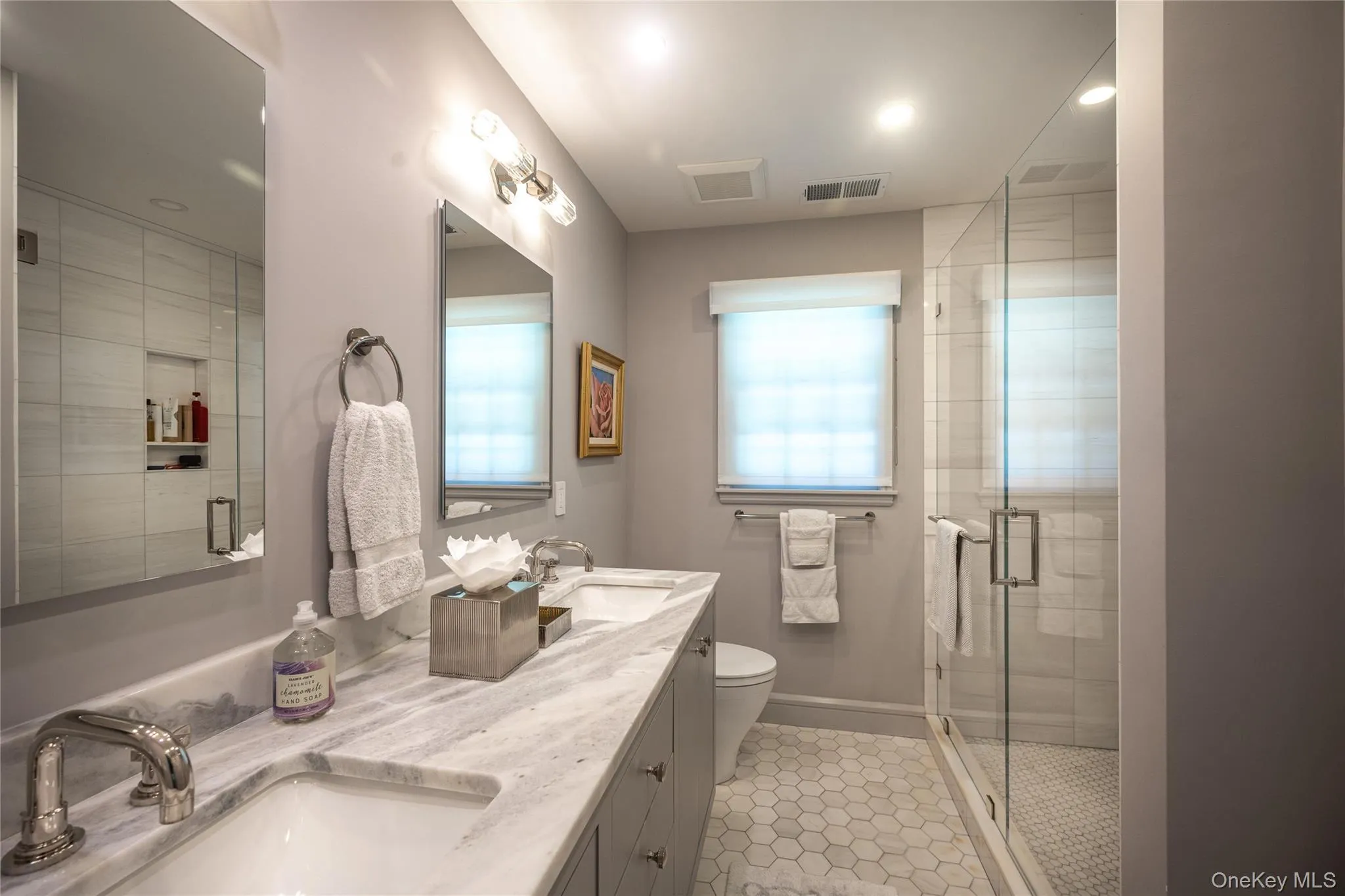 Primary Full Bath with Double Vanity and Linen Closet Primary Full Bath with Double Vanity and Linen Closet