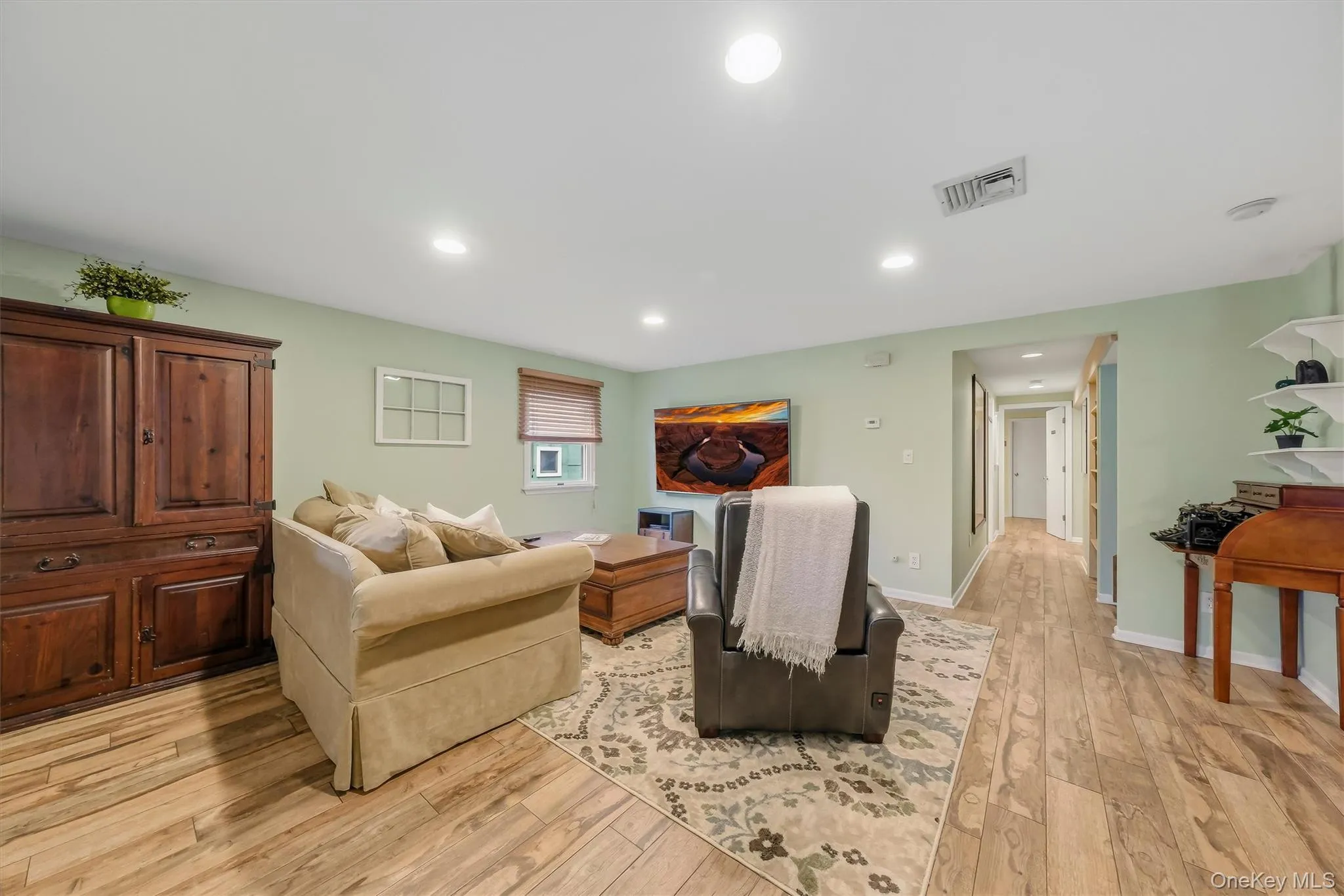 Step inside to the family room again, with easy care flooring. Step inside to the family room again, with easy care flooring.