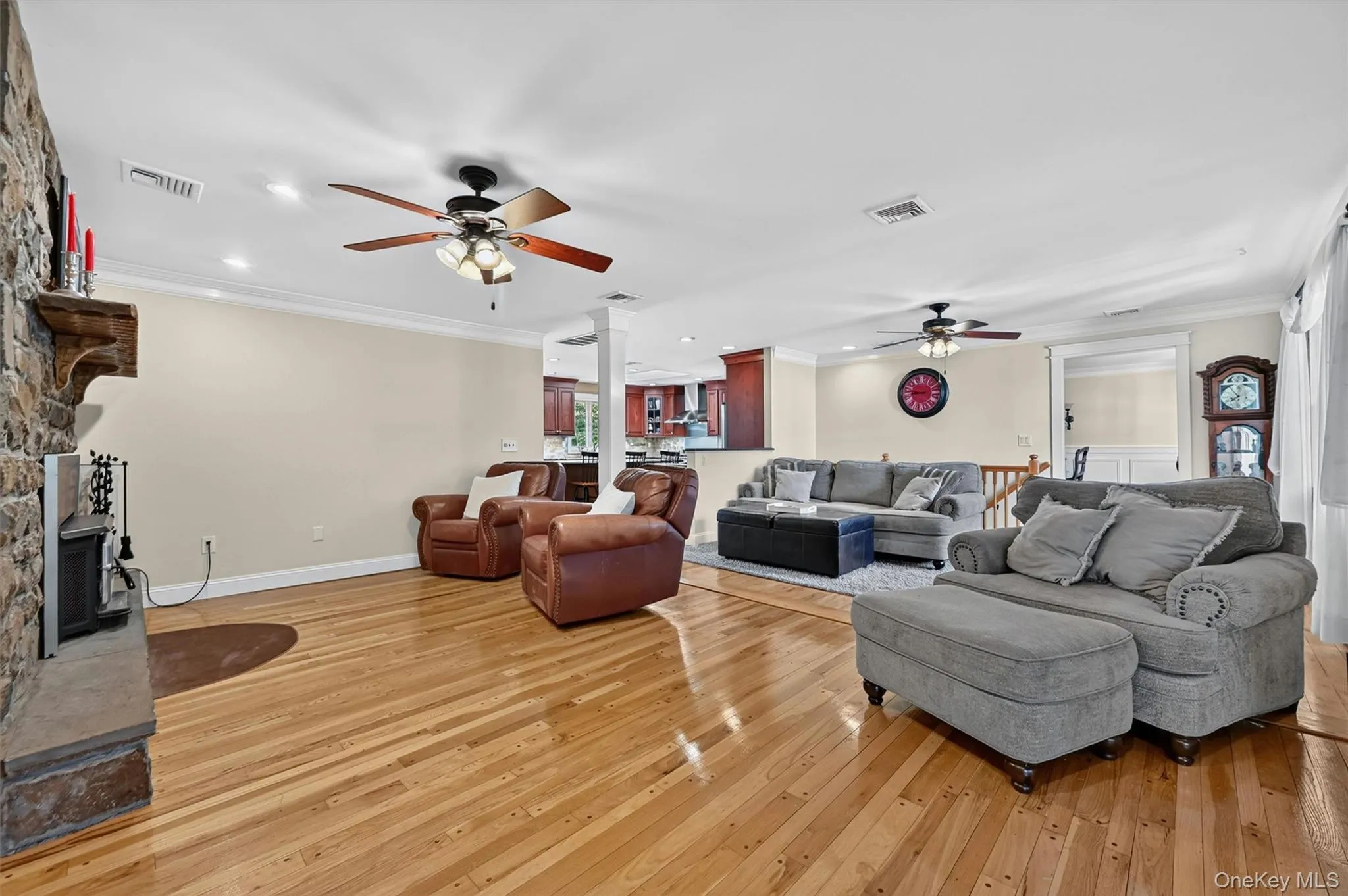 With room for multiple seating areas, the family room offers plenty of space for everyone while maintaining an easy connection to the kitchen. With room for multiple seating areas, the family room offers plenty of space for everyone while maintaining an easy connection to the kitchen.