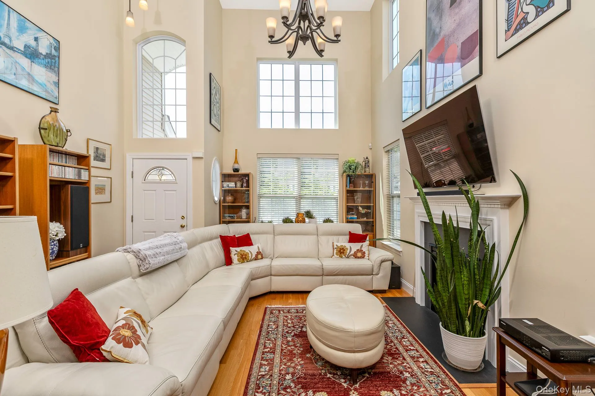 Two-story living area with high ceilings Two-story living area with high ceilings