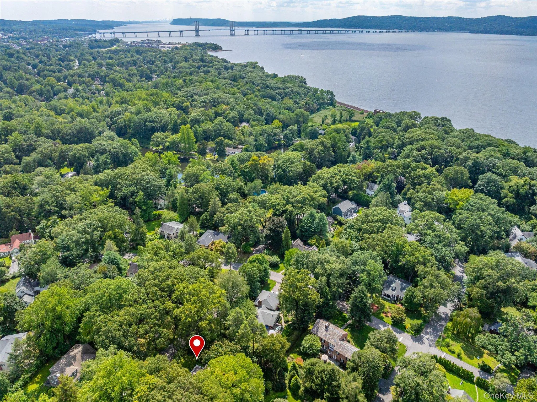 Aerial Shot with View of Tappan Zee Bridge Aerial Shot with View of Tappan Zee Bridge