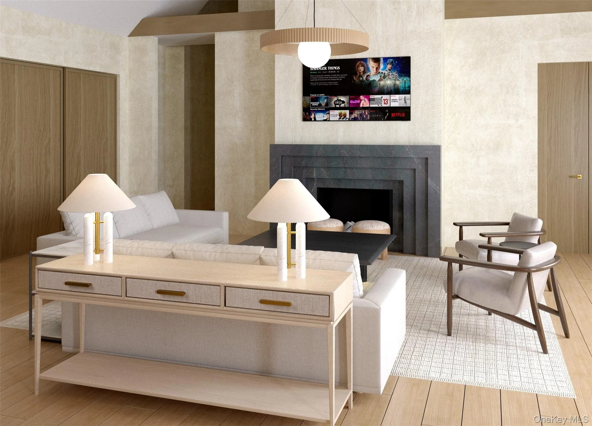 Rendering - Living Room with Propane Fireplace Rendering - Living Room with Propane Fireplace
