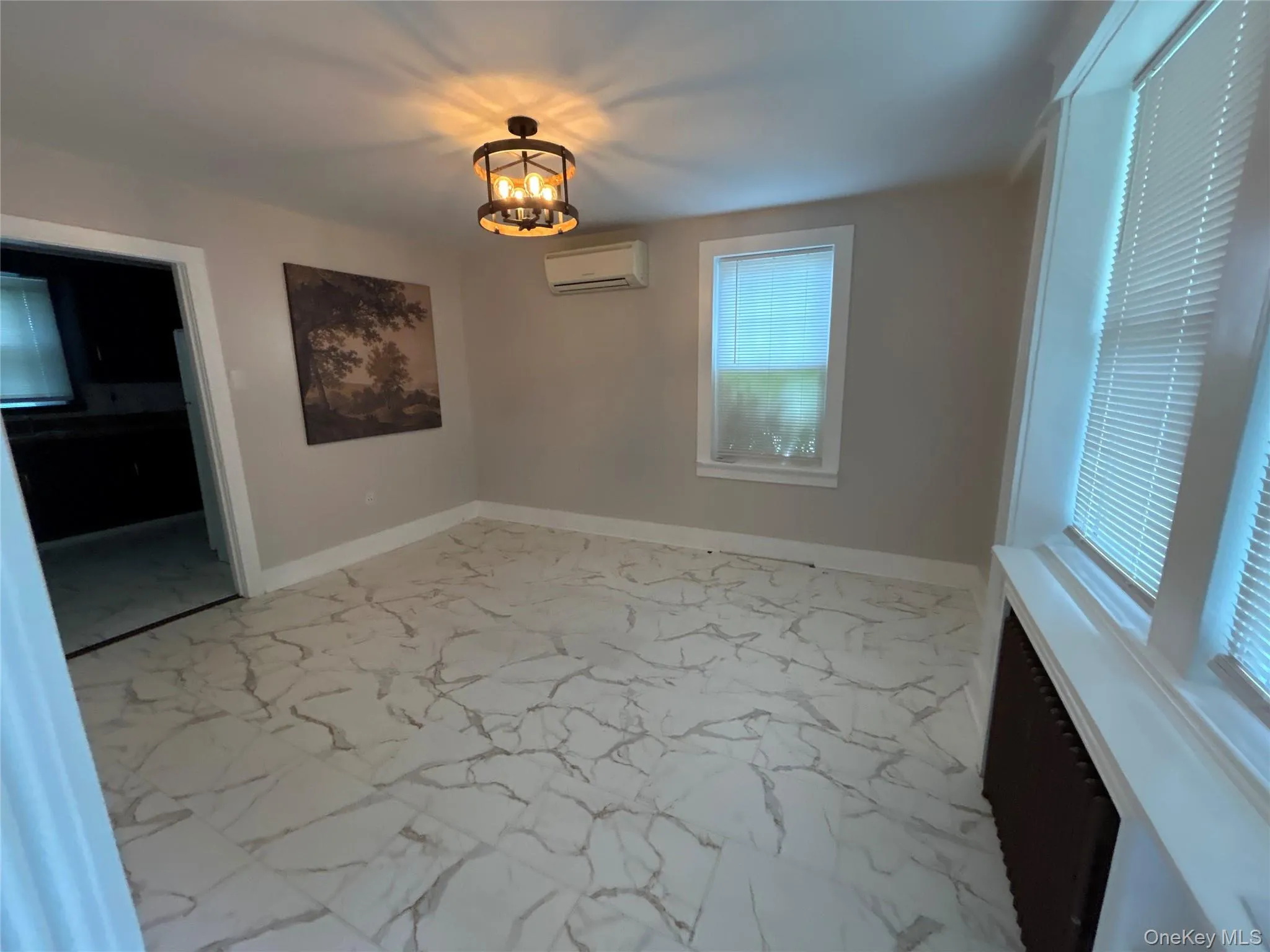 Dining room with tile floor, mini split Dining room with tile floor, mini split