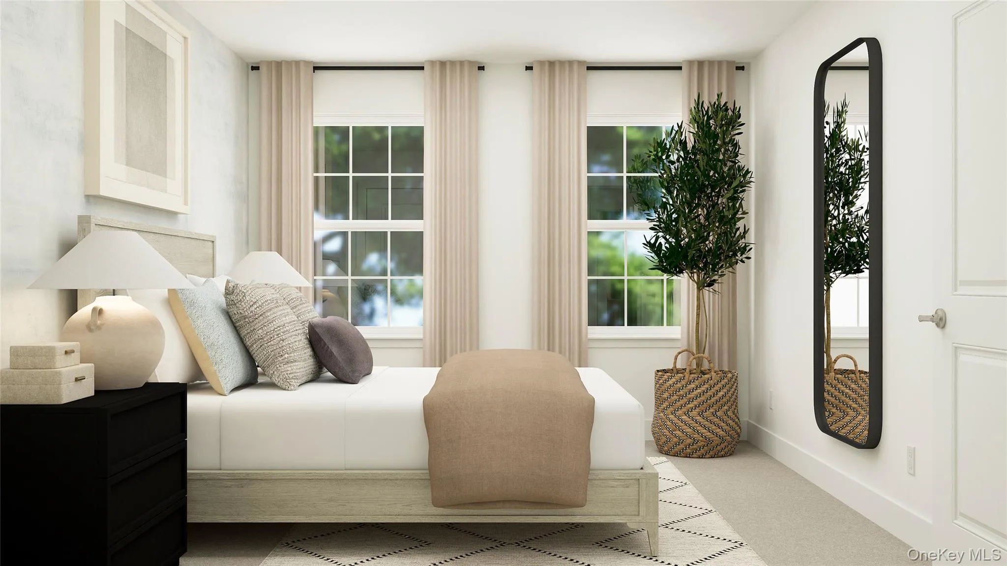 Carpeted bedroom with baseboards Carpeted bedroom with baseboards