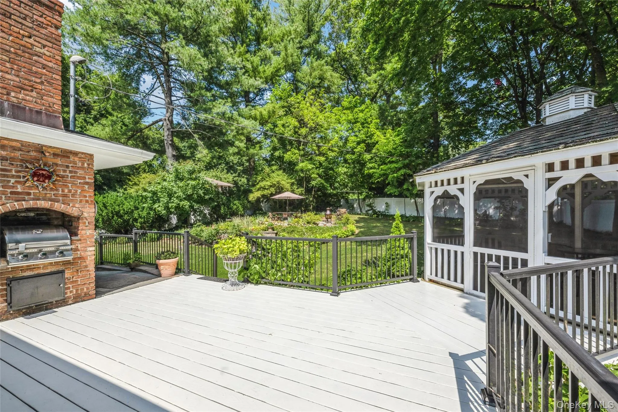 Beautiful brick wall BBQ area with built in propane grill Beautiful brick wall BBQ area with built in propane grill