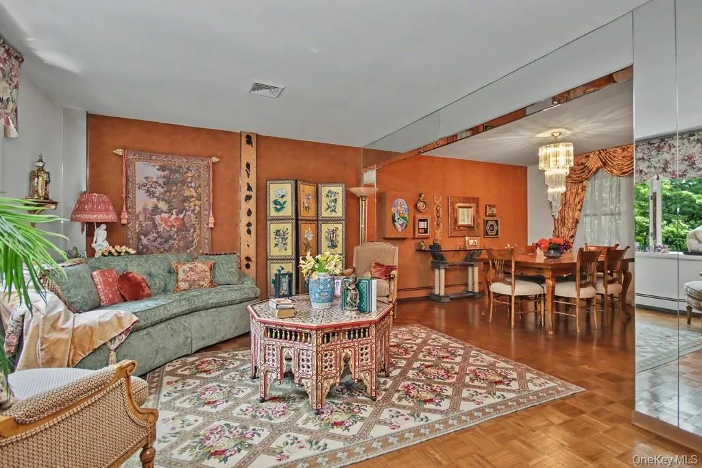 Living room has parquet floors Living room has parquet floors