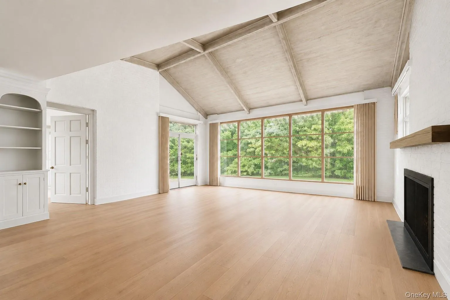 Great Room Painted White and Light Floors added by AI Great Room Painted White and Light Floors added by AI