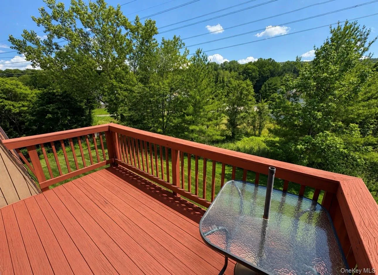 Outdoor deck featuring horizontal wood-finish decking and perimeter railing Outdoor deck featuring horizontal wood-finish decking and perimeter railing