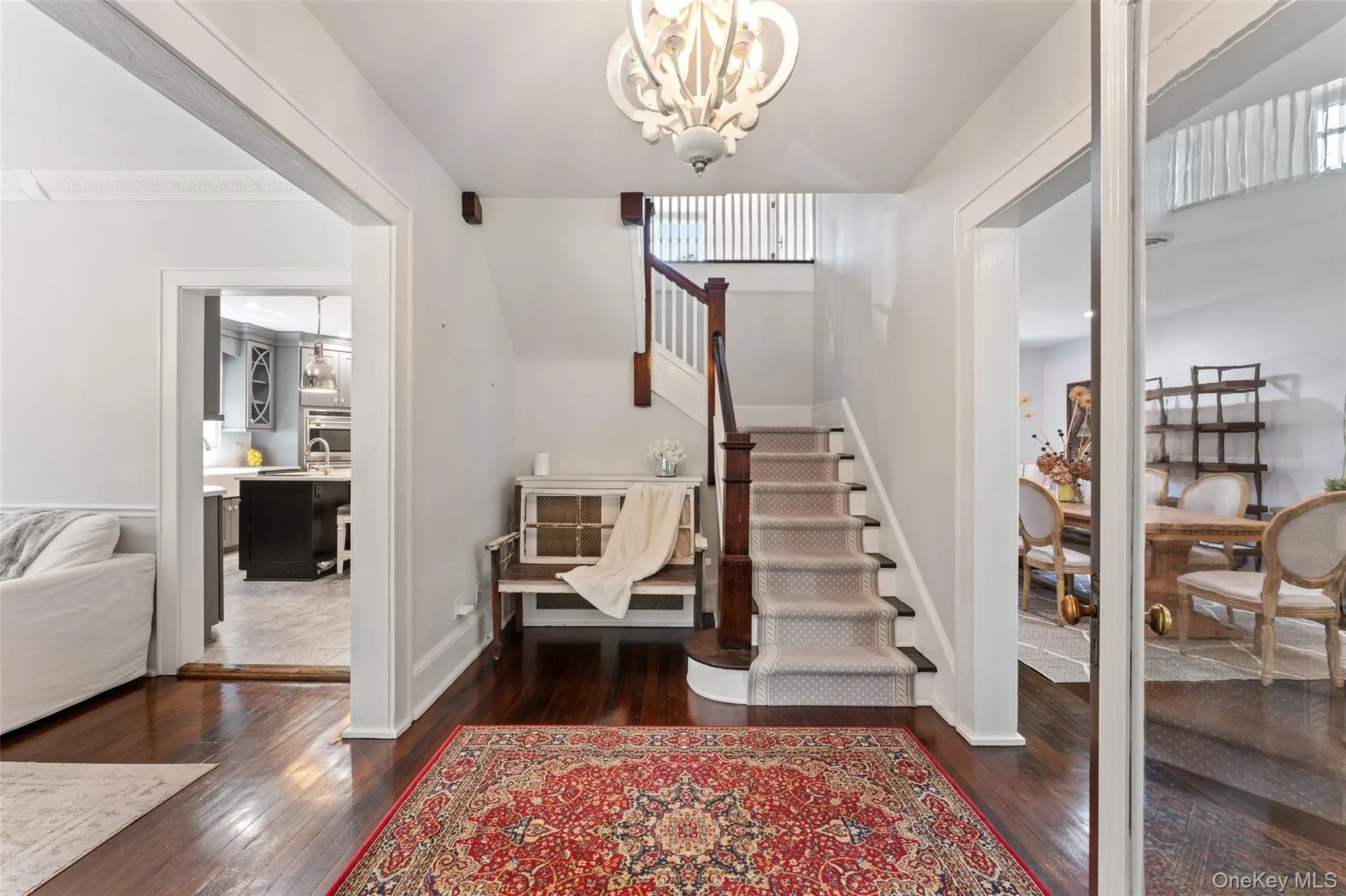 Enter the gracious foyer off the front porch. Enter the gracious foyer off the front porch.