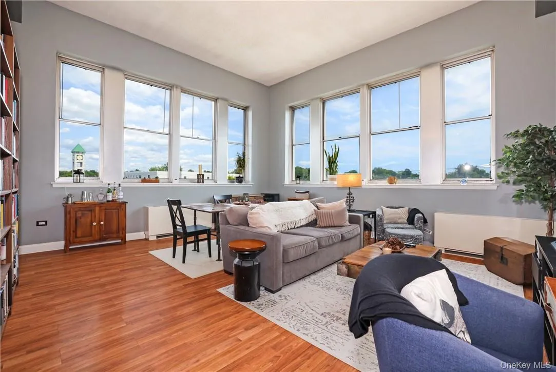 Open plan living/dining room with soaring ceilings and abundant natural light Open plan living/dining room with soaring ceilings and abundant natural light