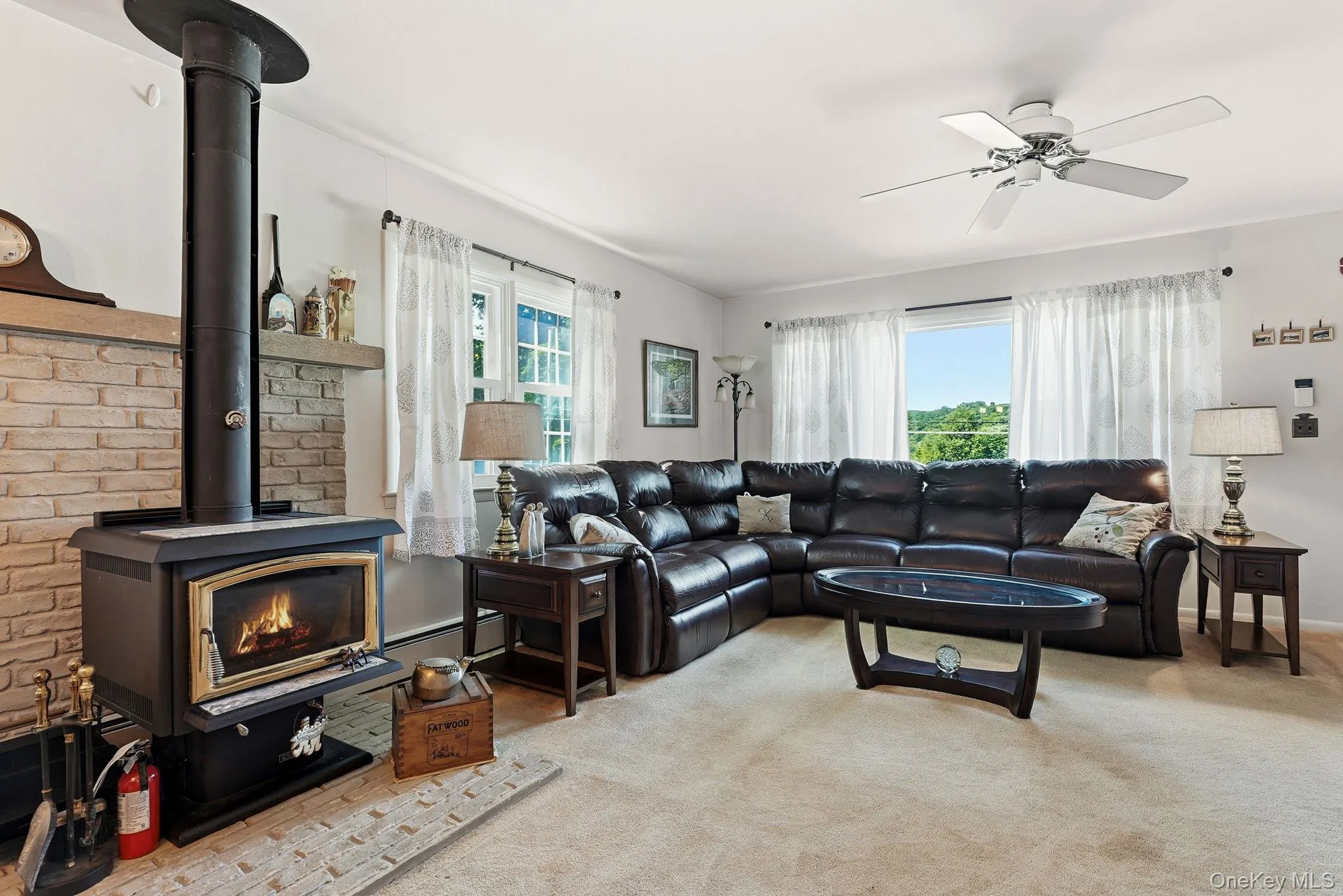 Living Room with Wood Burning Stove Living Room with Wood Burning Stove