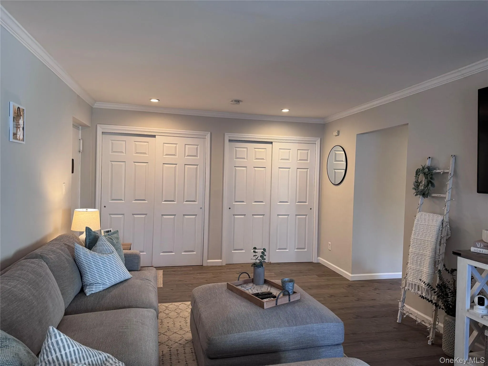 Another view of Living Room featuring two oversized closets. Another view of Living Room featuring two oversized closets.