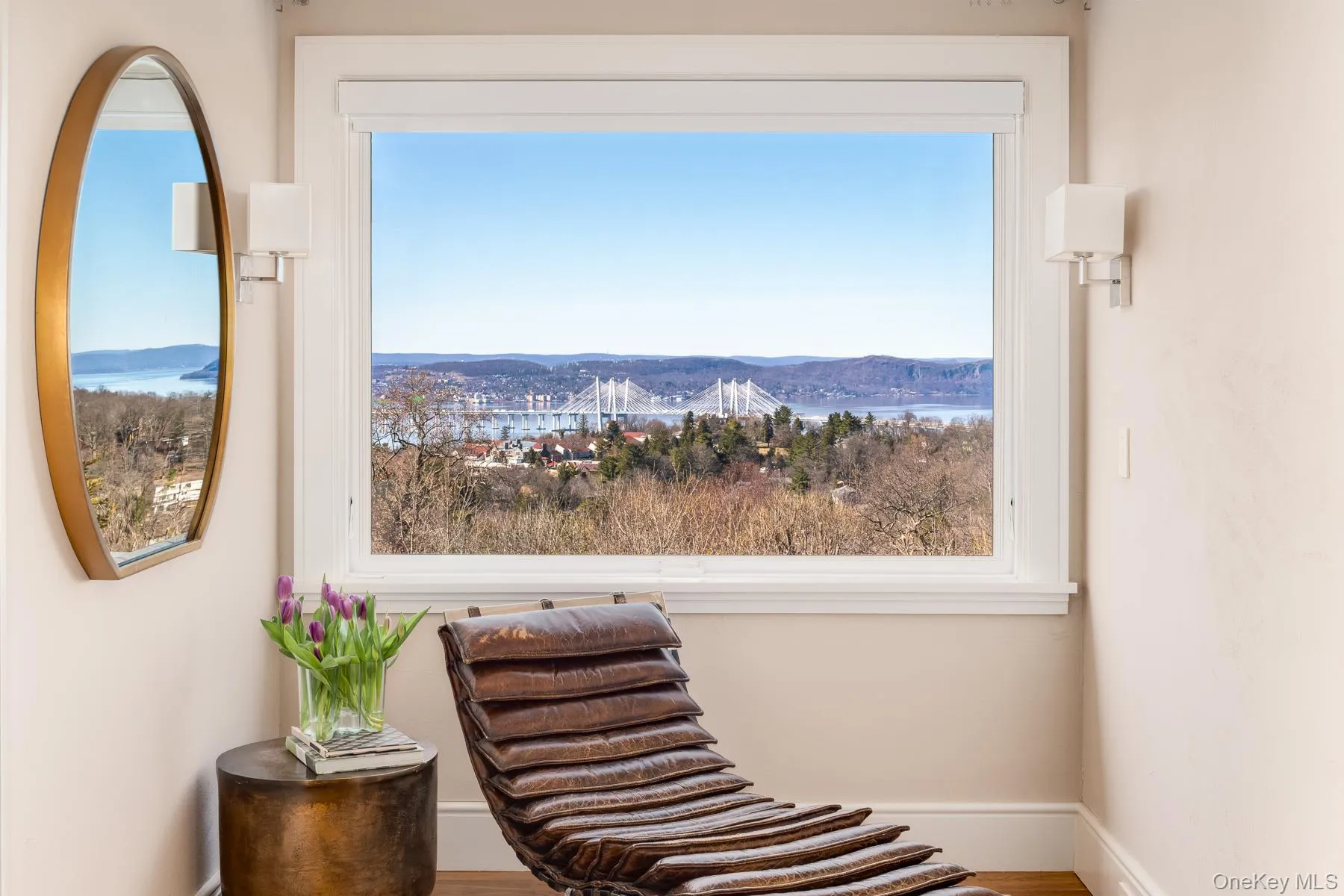 The sitting/dressing area completes the primary suite. The sitting/dressing area completes the primary suite.