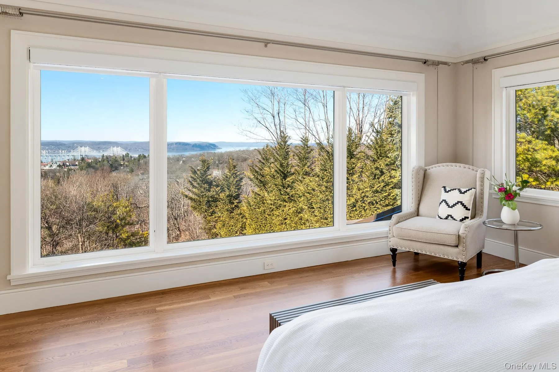 Panoramic views from the primary bedroom. Panoramic views from the primary bedroom.