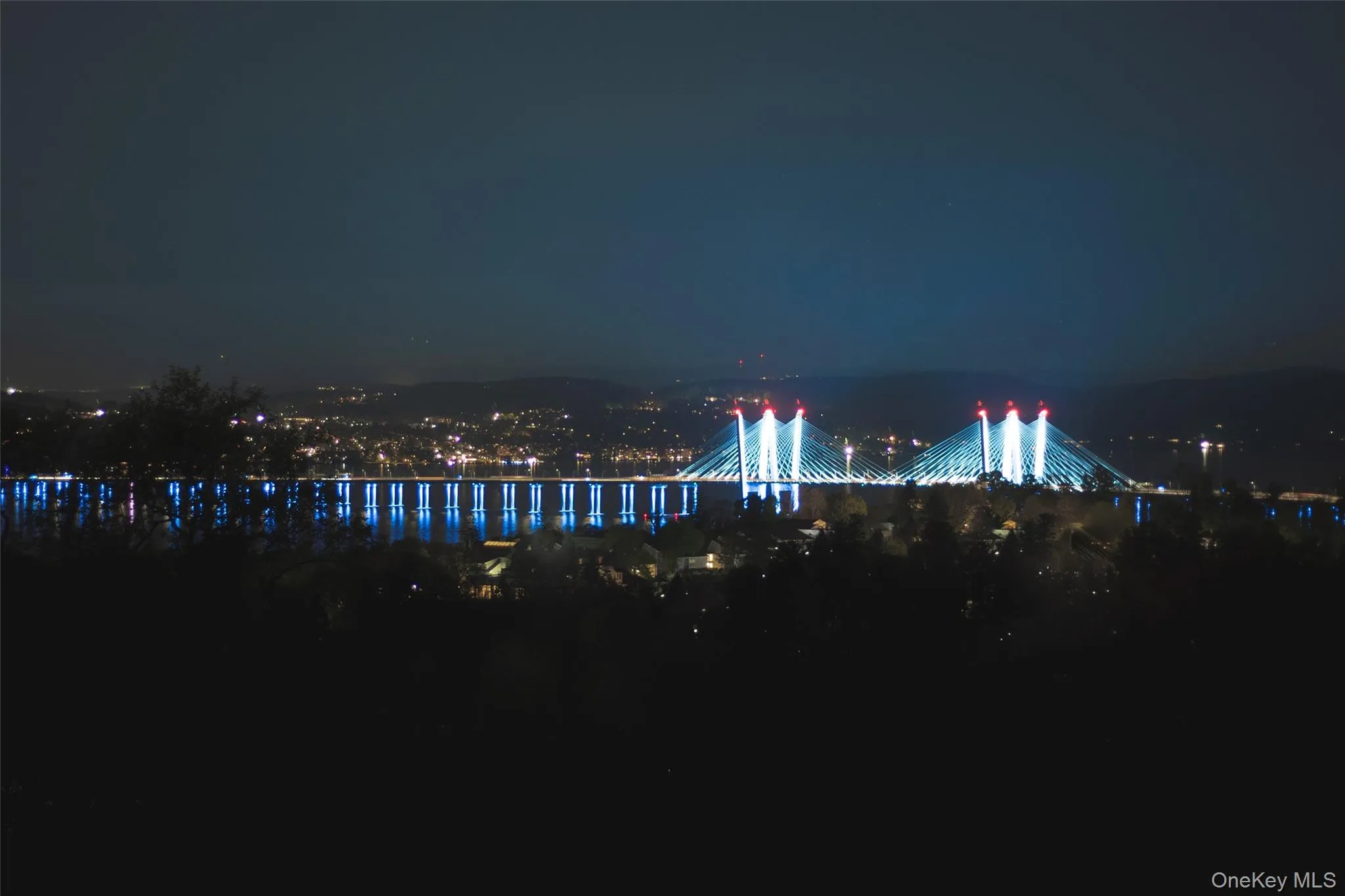 Mario Cuomo Bridge at night. Mario Cuomo Bridge at night.