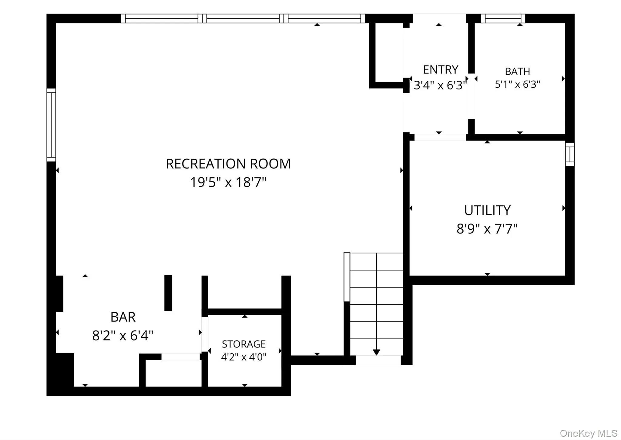 Floor Plan of the Basement. Crawl space behind the bar (large crawl space not measured). Floor Plan of the Basement. Crawl space behind the bar (large crawl space not measured).