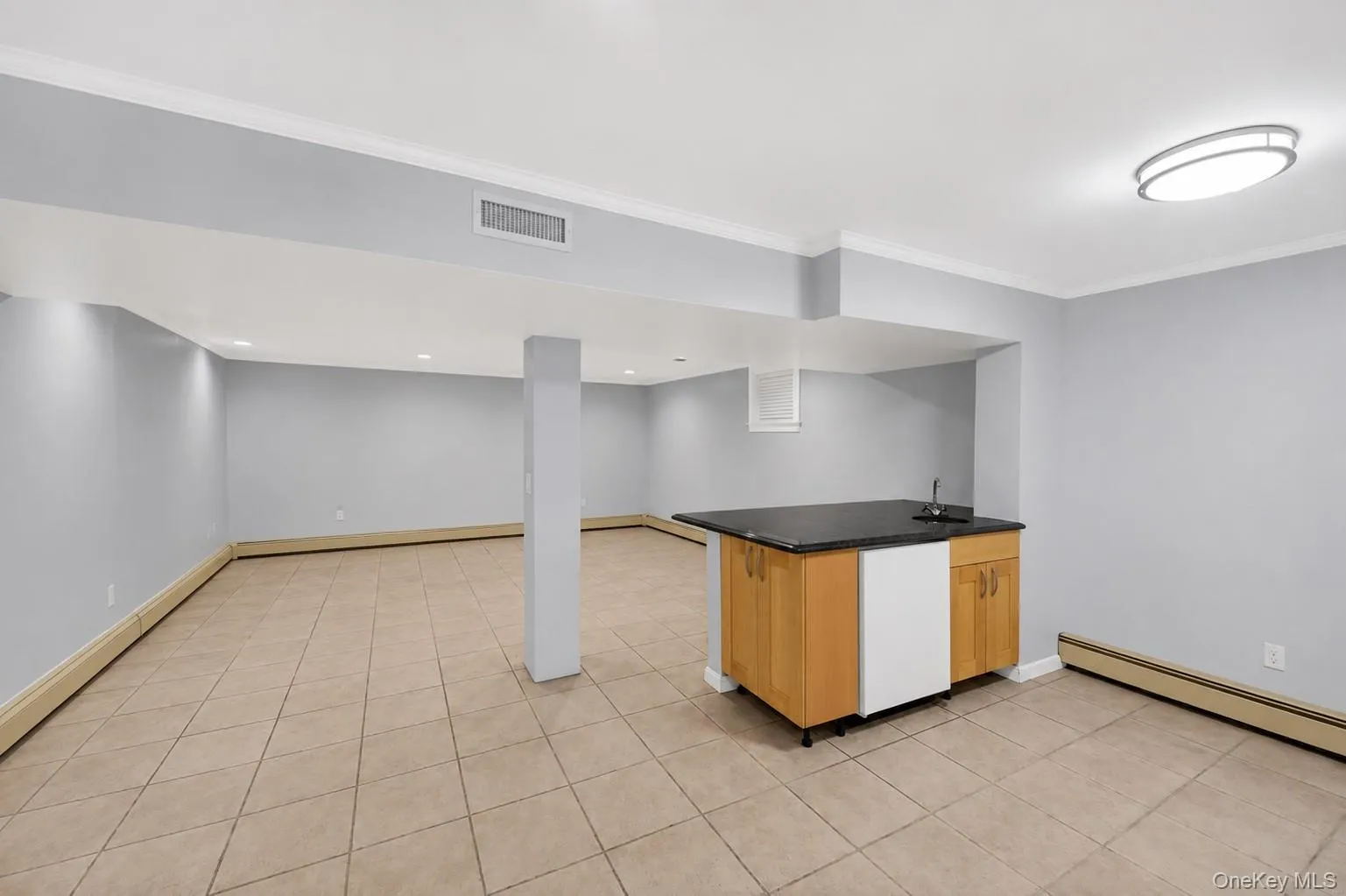 Finished lower level equipped with summer kitchen, bonus room & updated full bathroom Finished lower level equipped with summer kitchen, bonus room & updated full bathroom