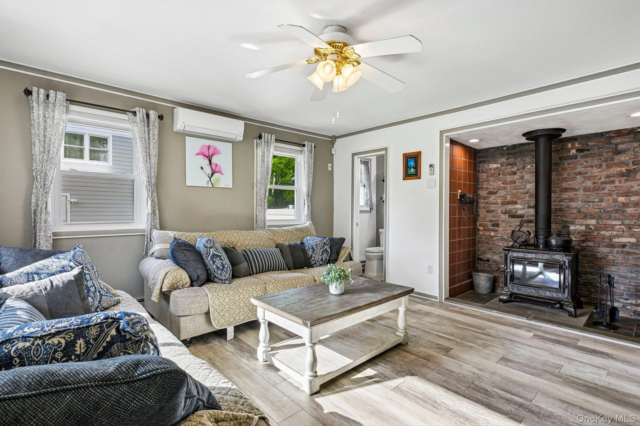 with wood burning stove with wood burning stove