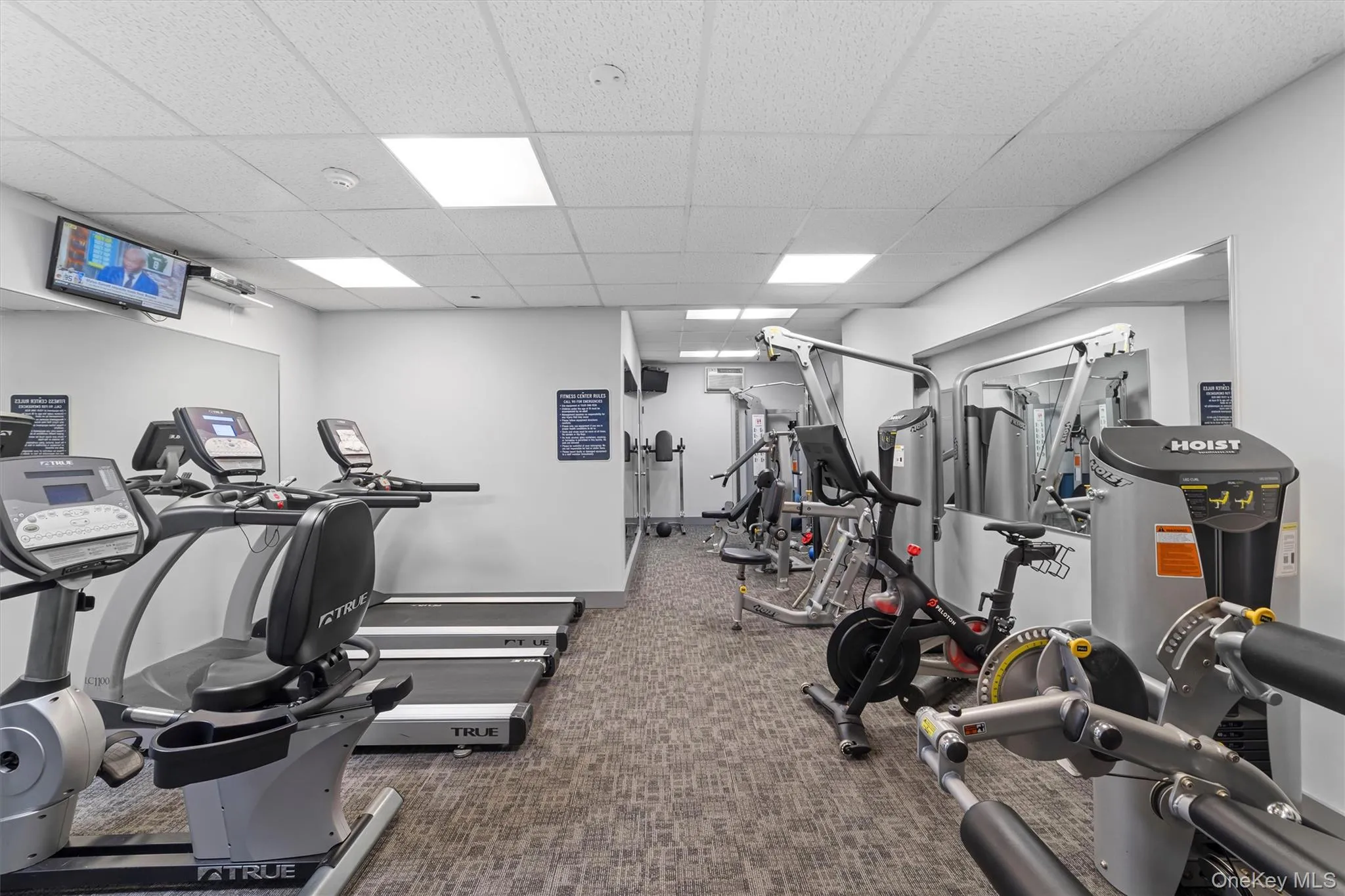 Well equipped gym located on main level. Well equipped gym located on main level.